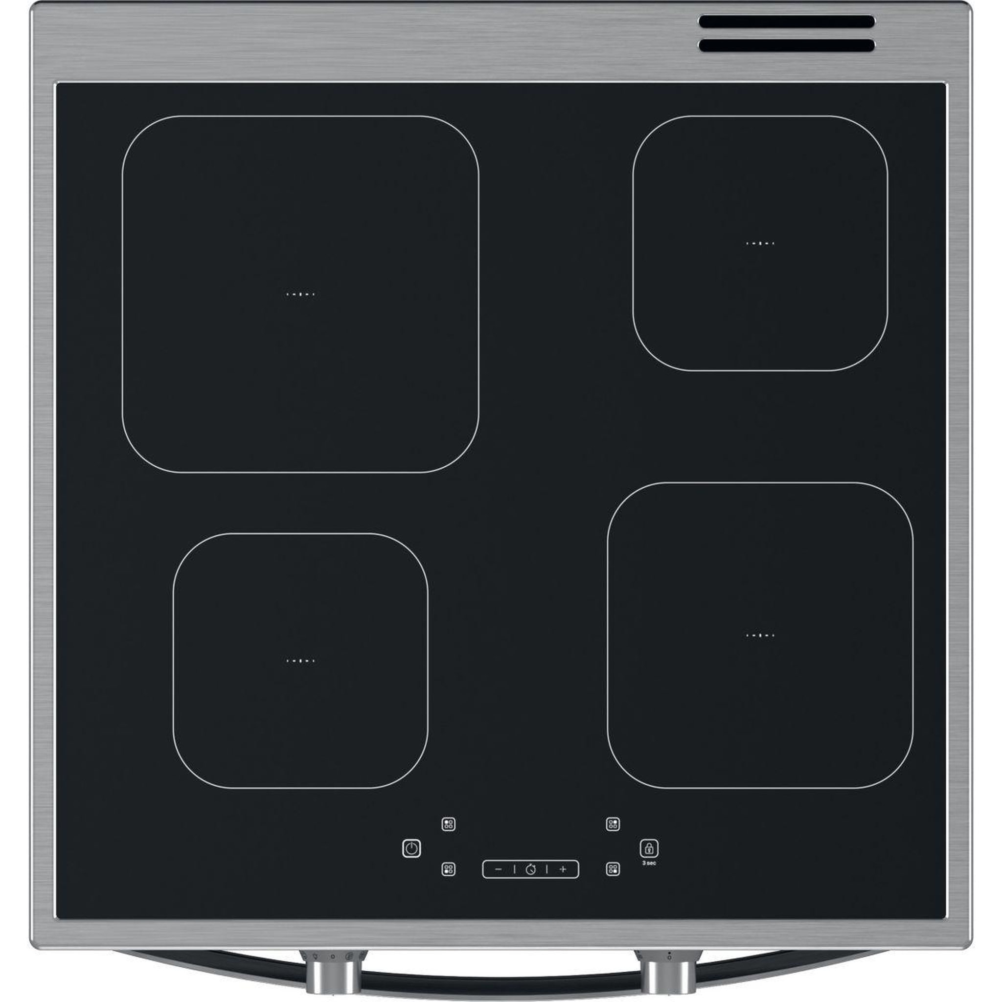 Voir la diapositive 2 : Indesit Cuisinière induction IS67IQ8CCX/FR Steam