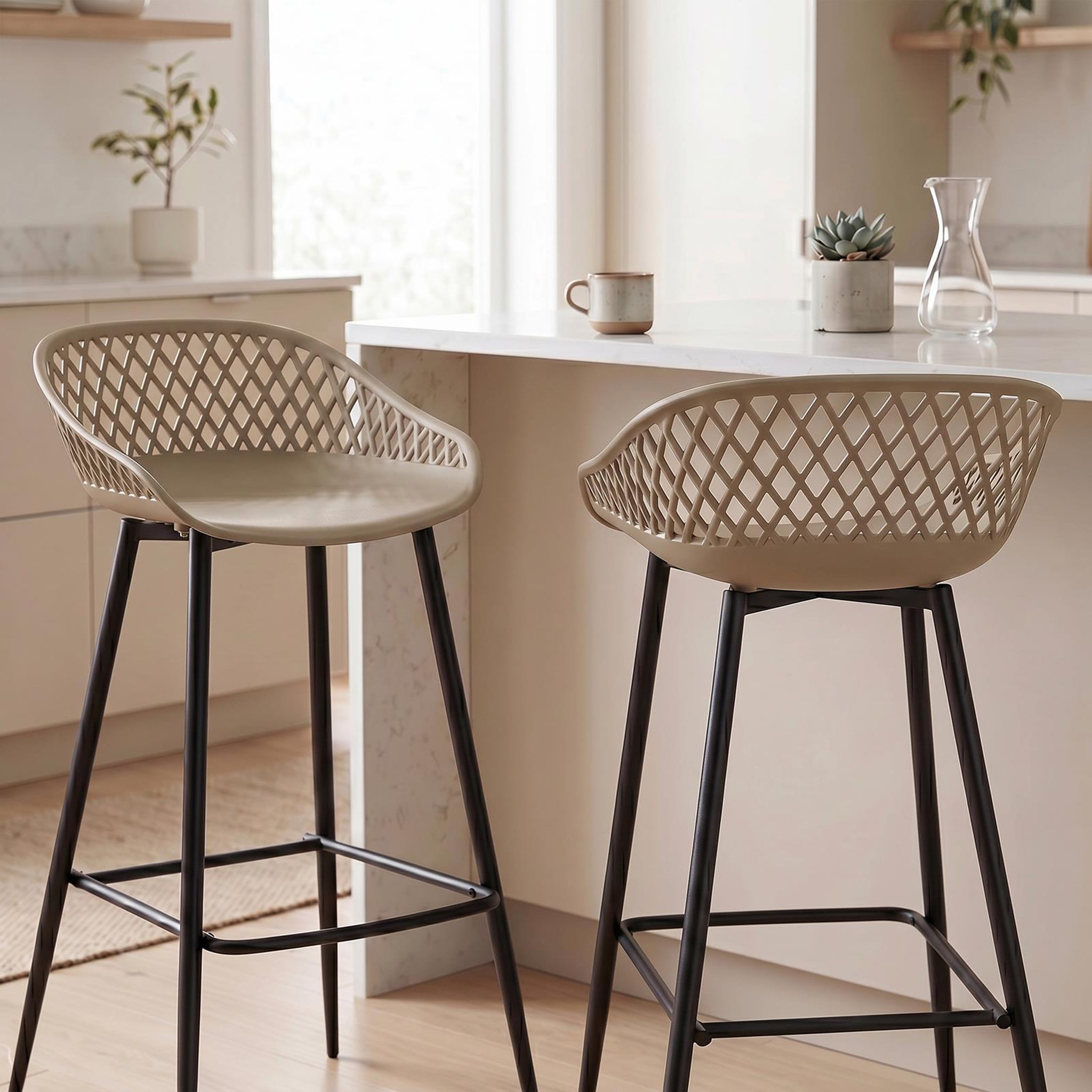 Voir la diapositive 3 : IDIMEX Lot de 2 tabourets de bar irek, en plastique