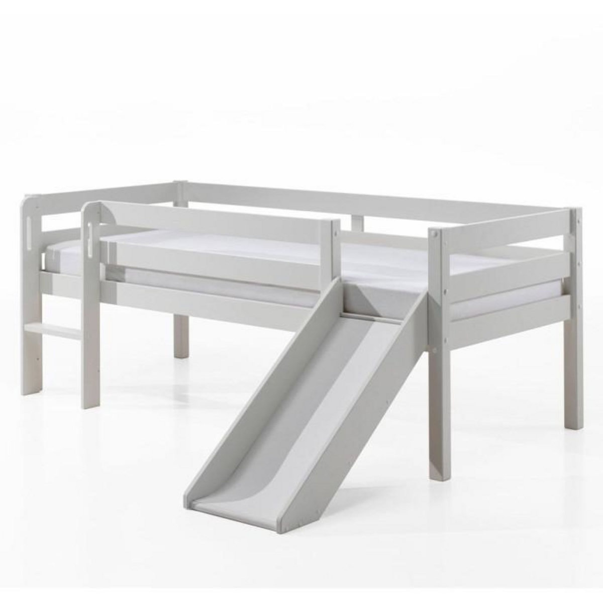 Paris Prix Pack - Lit Enfant Surélevé, 2 Tiroirs & Étagère  Pino  Blanc