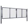 Voir la diapositive 2 : VIDAXL Portail de jardin grillage en acier galvanise 306 x 75 cm Gris