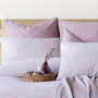 Voir la diapositive 3 : Home collection Parure housse de couette 100% coton gauffré 57fils - Maribel mauve