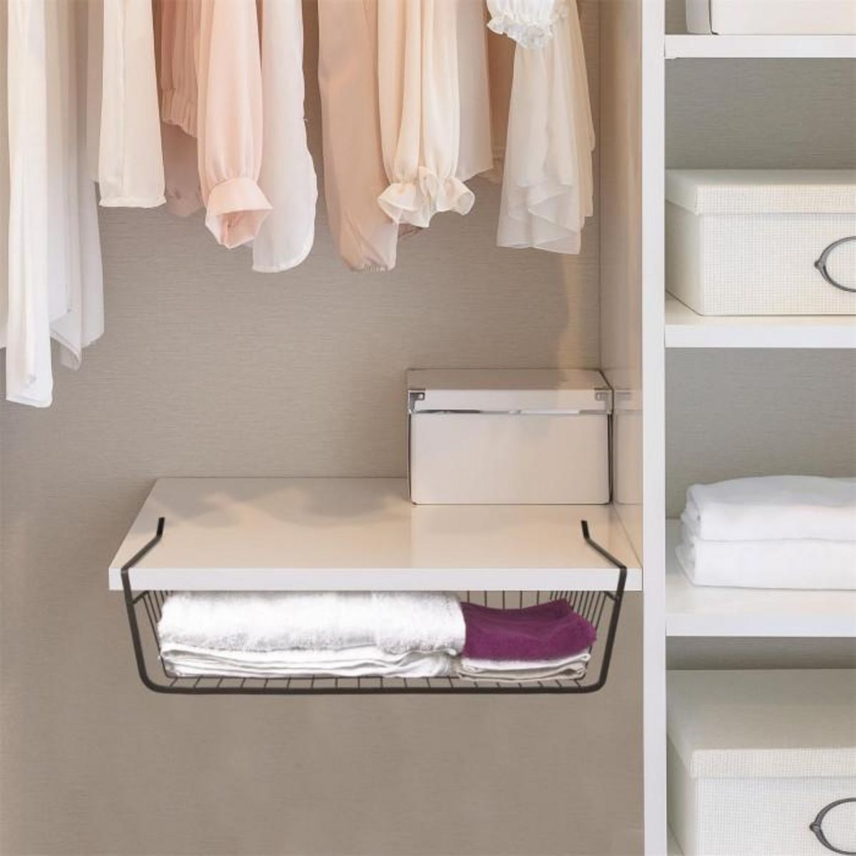 Paris Prix Panier de Rangement Suspendu  Filaire  40cm Noir