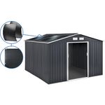 Habitat et Jardin Abri de jardin métal -  Vegas - 15 m² avec panneaux solaires - Gris