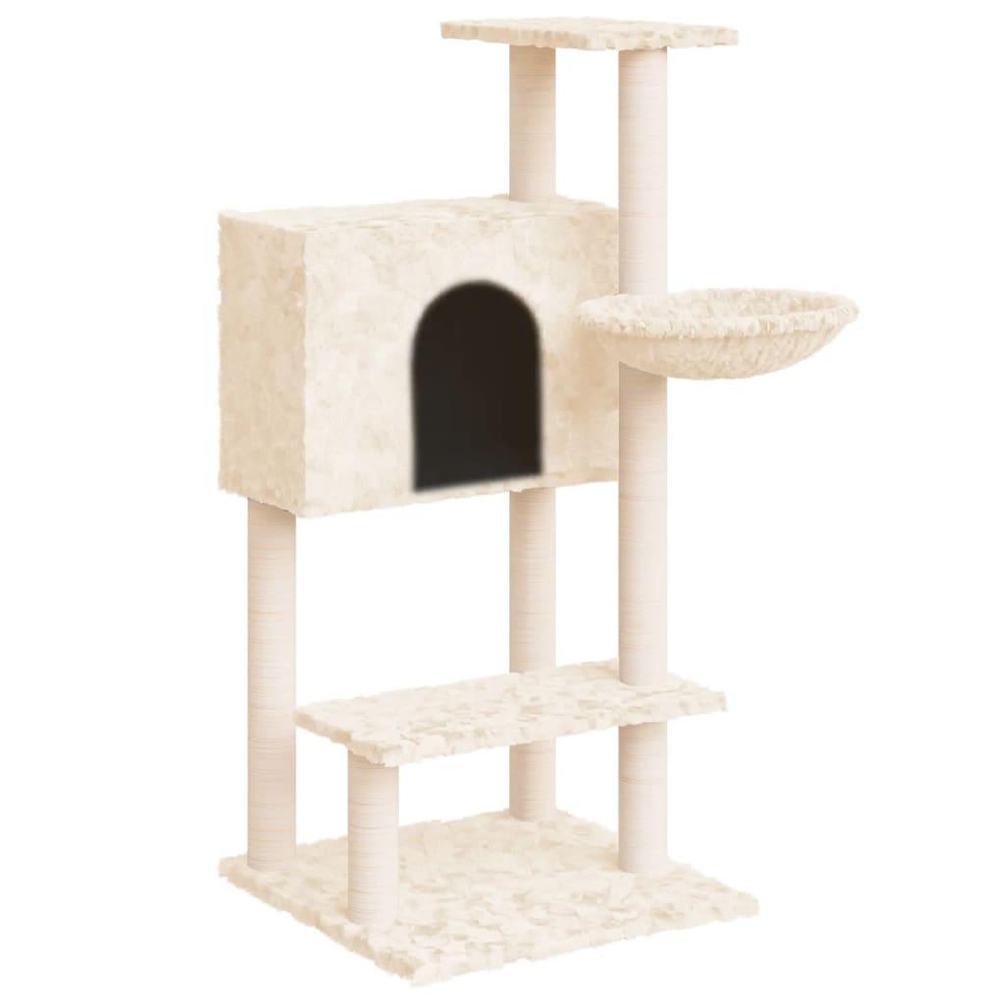 Voir la diapositive 2 : VIDAXL Arbre a chat avec griffoirs en sisal Creme 108,5 cm