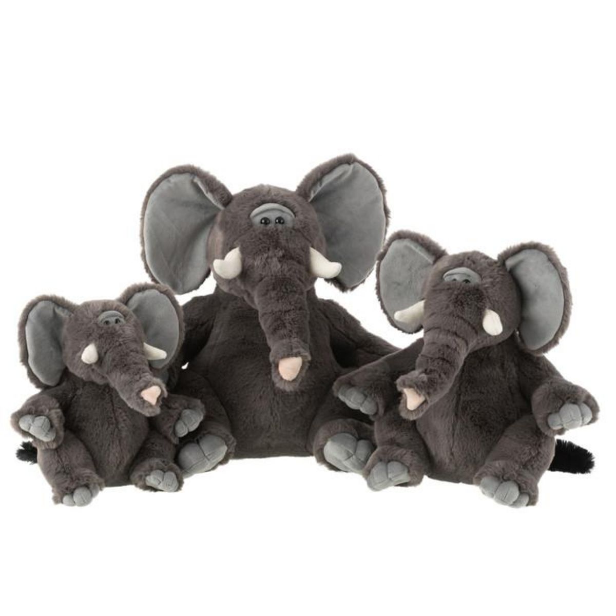 Paris Prix Peluche Éléphant  Trompe  40cm Gris
