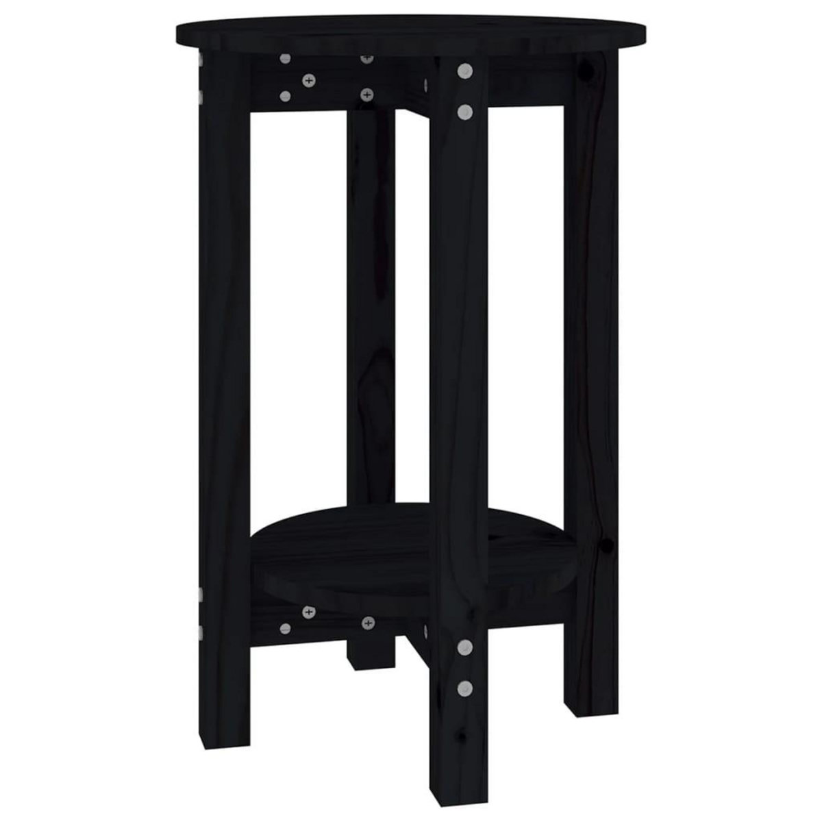 VIDAXL Table basse Noir Ø 40x60 cm Bois massif de pin