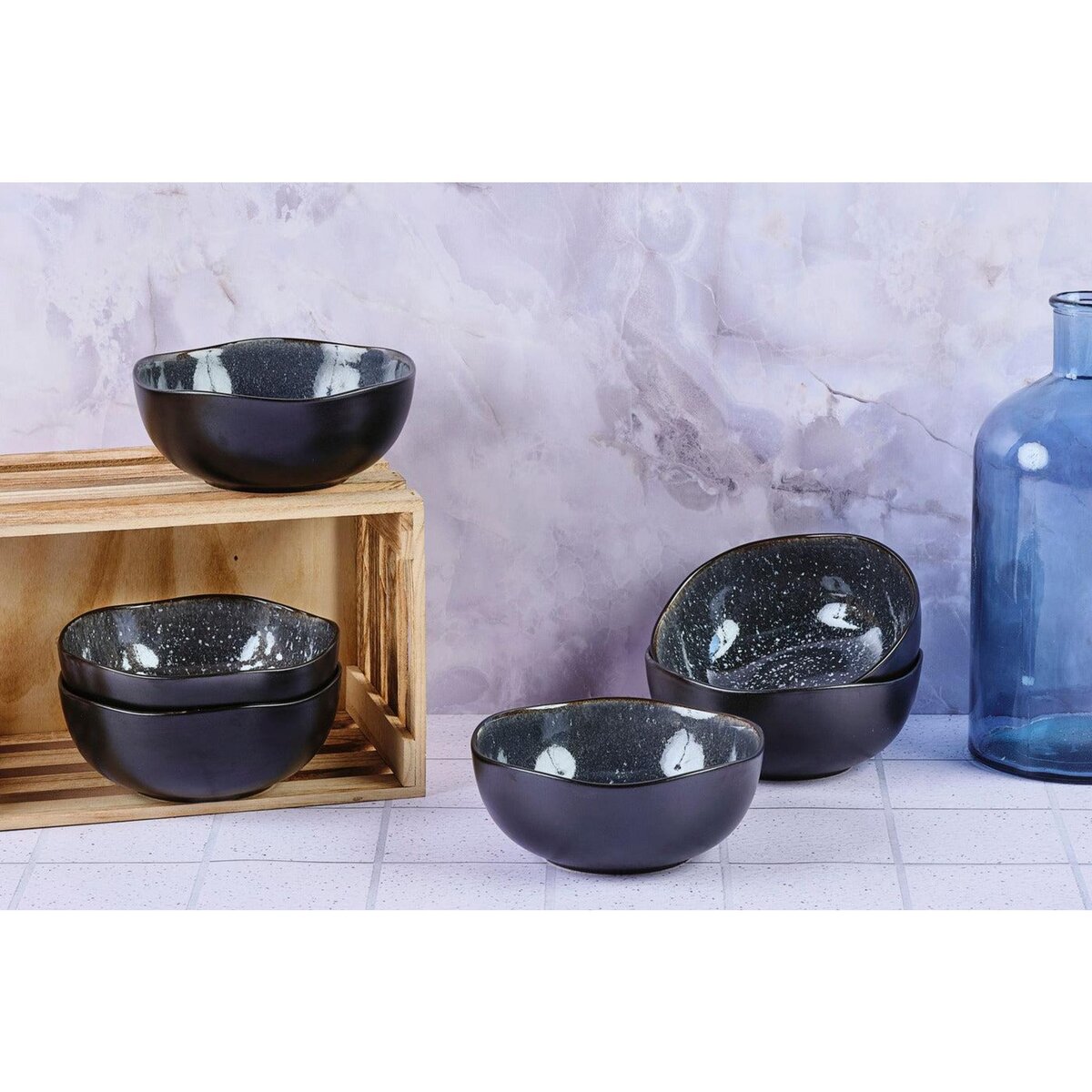 BJORN Bol IRIS Ø16,5cm - 6 pièces - Bleu nuit