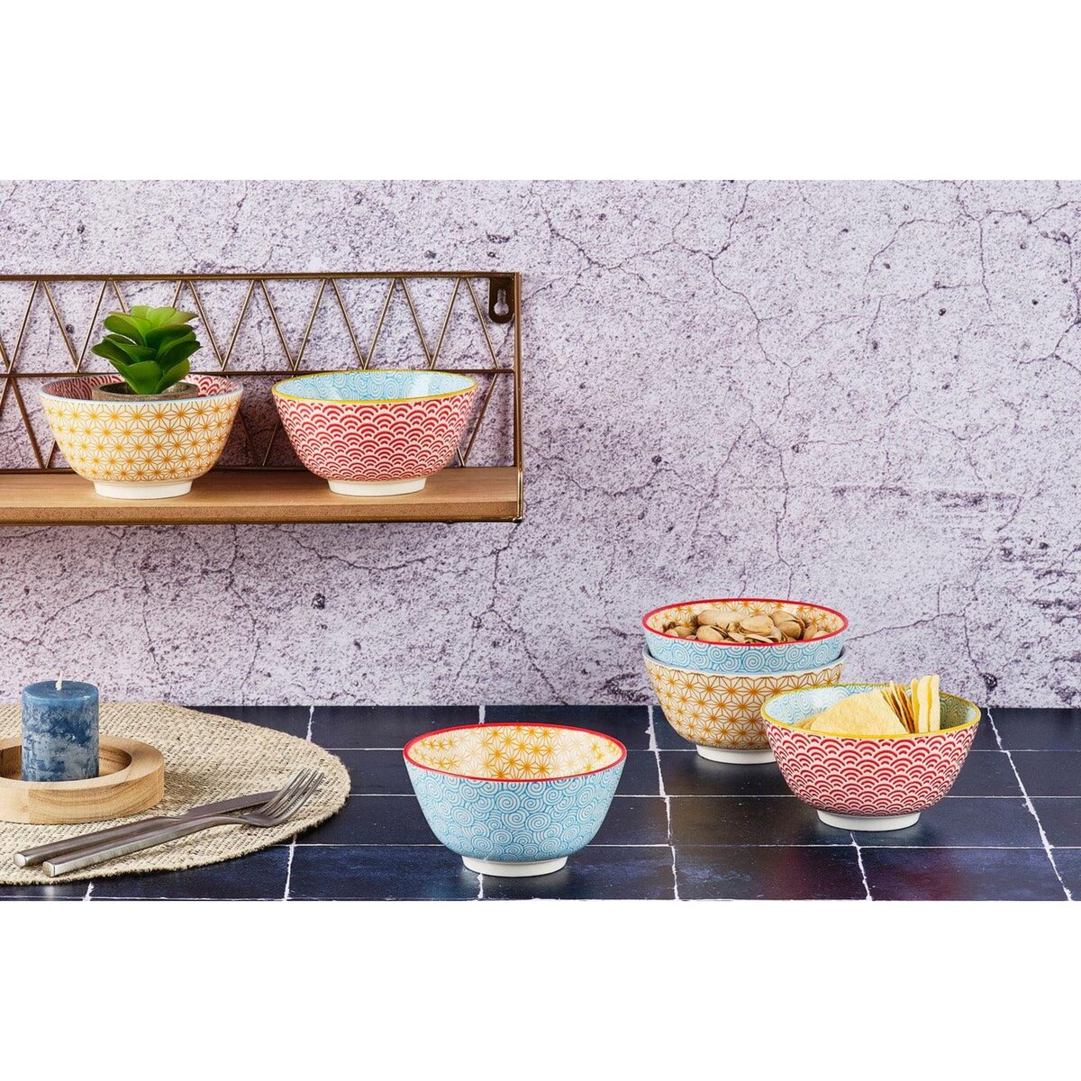 BJORN Bol PATTERN Ø12cm - 6 pièces - Color
