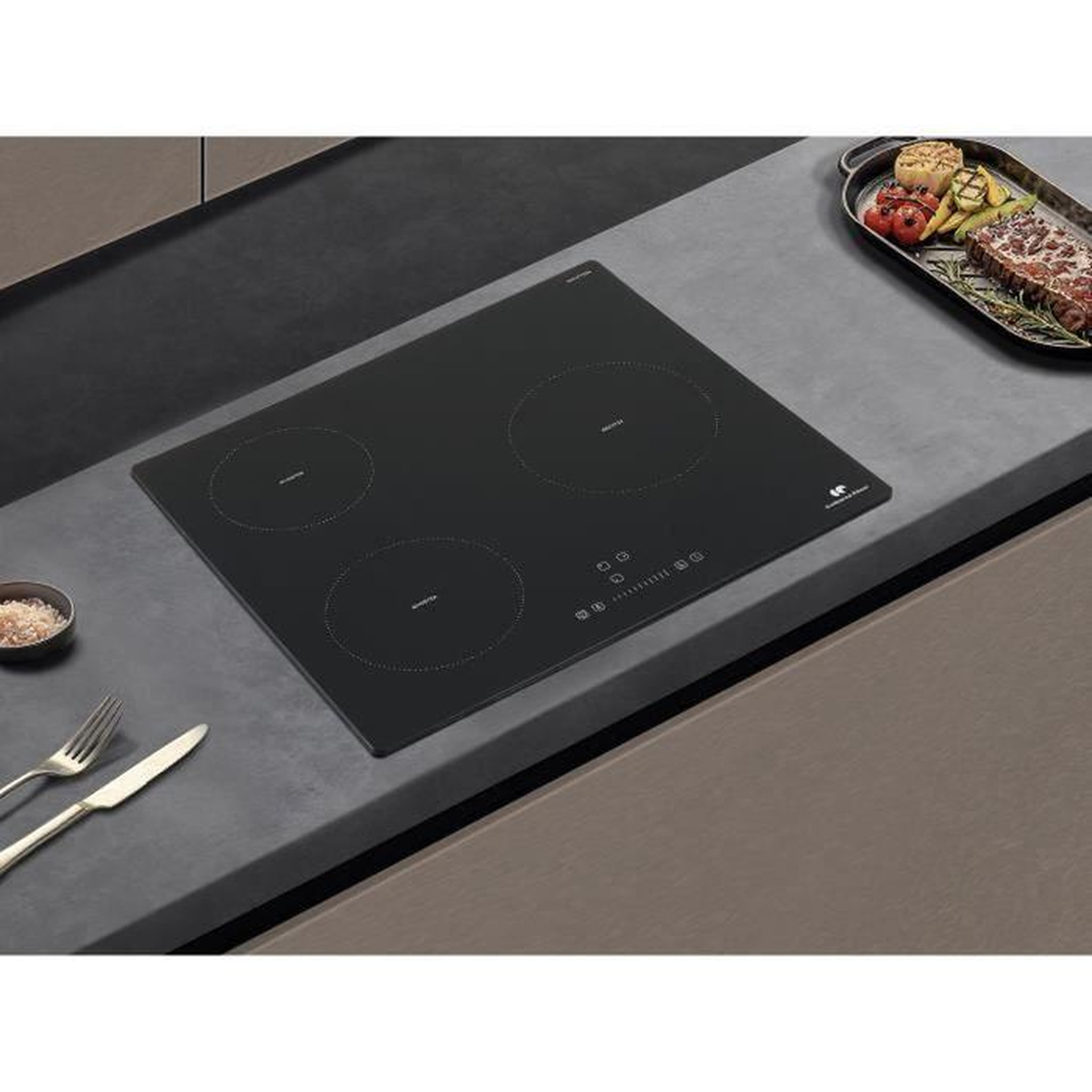 Voir la diapositive 4 : CONTINENTAL EDISON Plaque induction 3 foyers 3 timers 3 boosters noir – Continental Edison