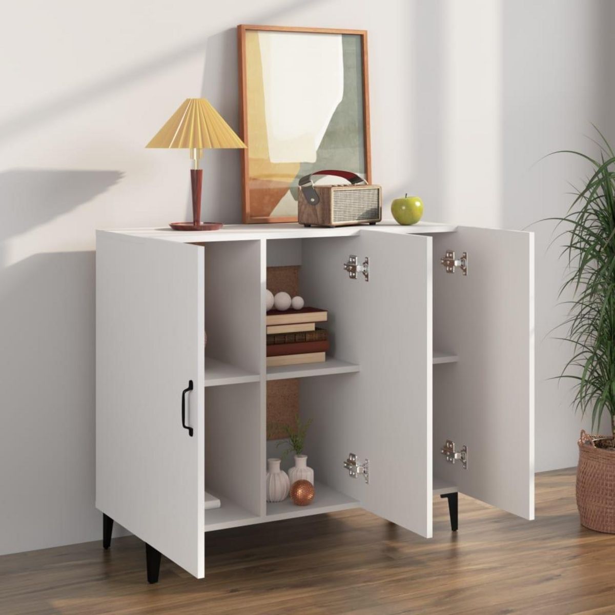 VIDAXL Buffet blanc 90x34x80 cm bois d'ingenierie