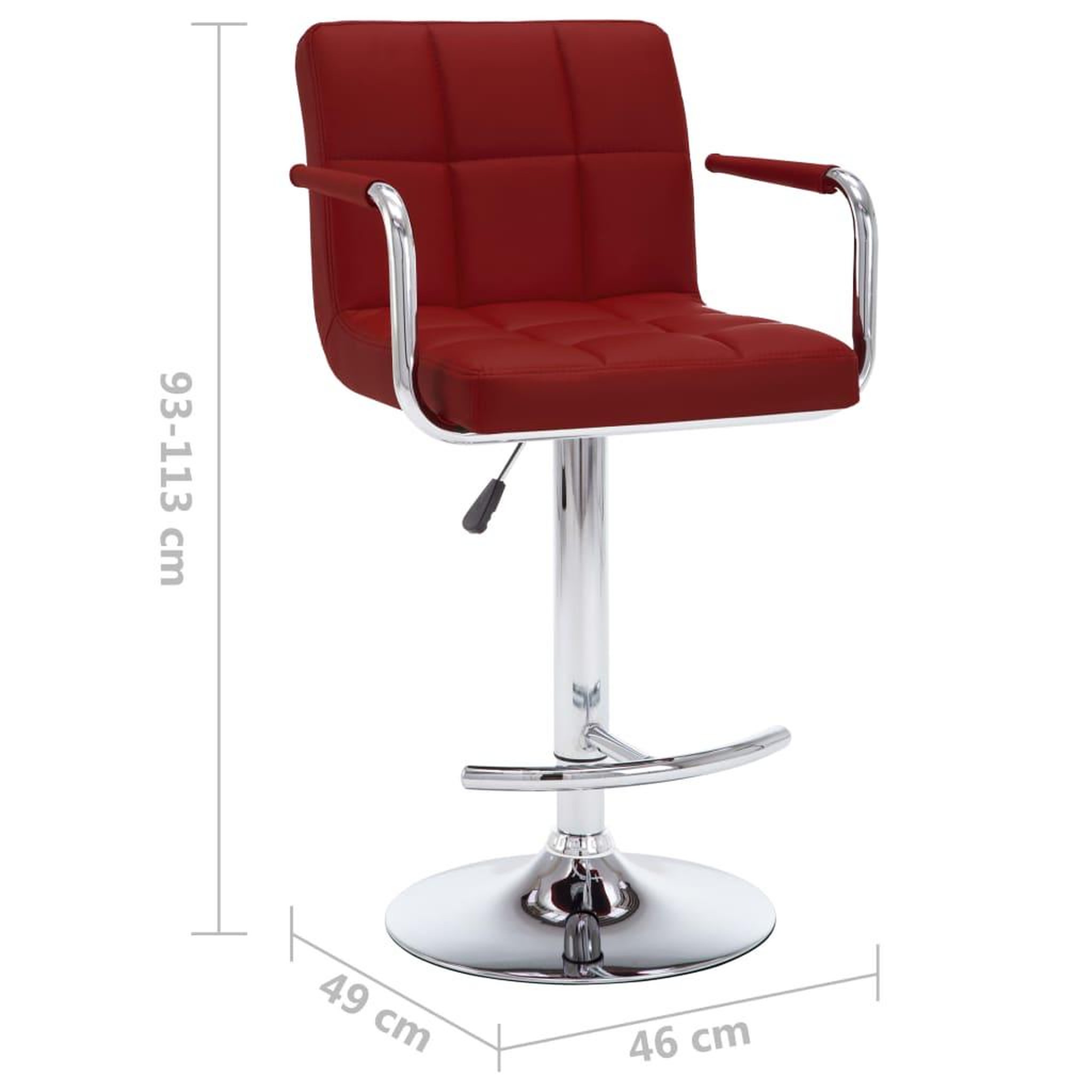 Voir la diapositive 6 : VIDAXL Tabourets de bar lot de 2 rouge bordeaux similicuir