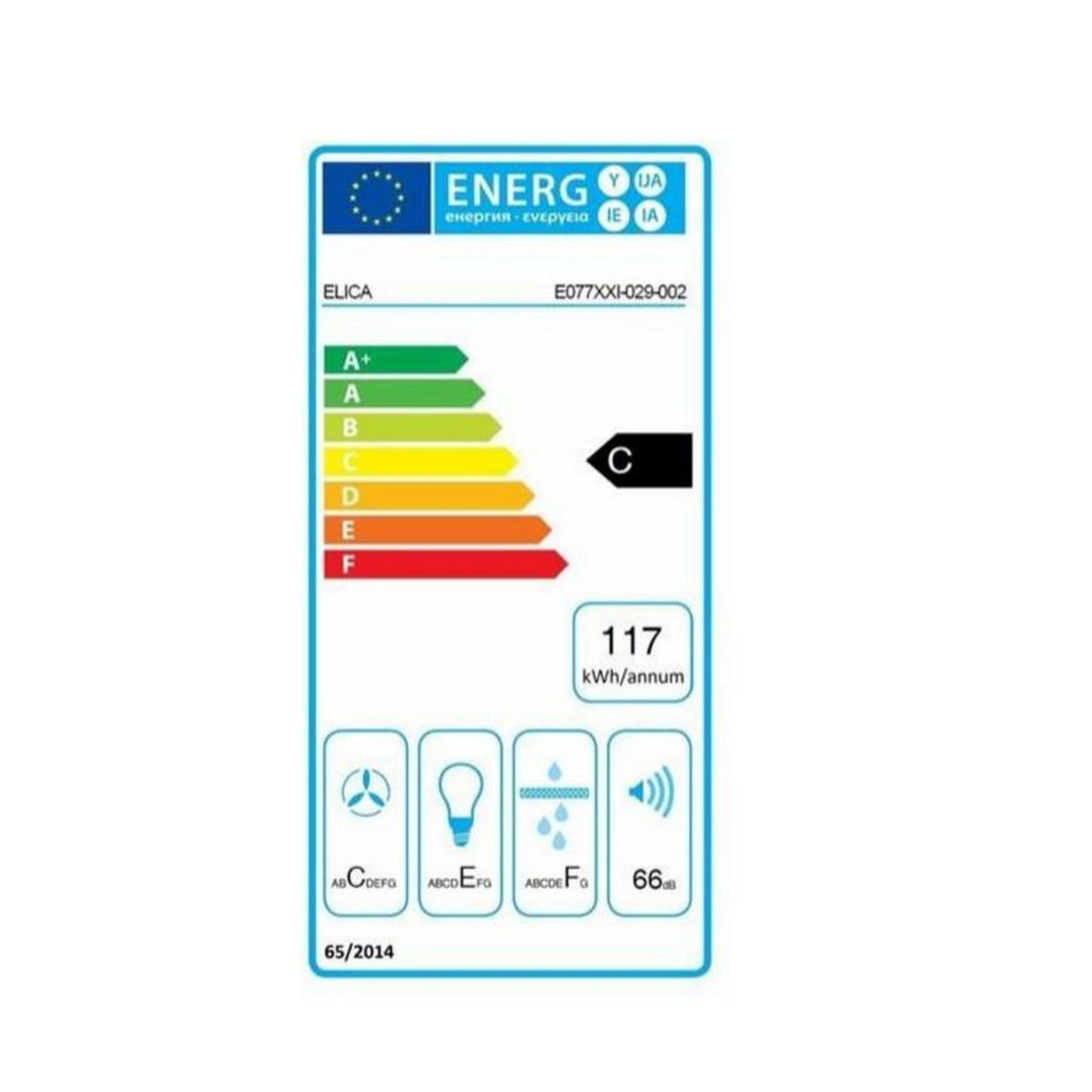 ELICA Hotte décorative inclinée 90cm 625m3/h blanc - stripe wha90lx
