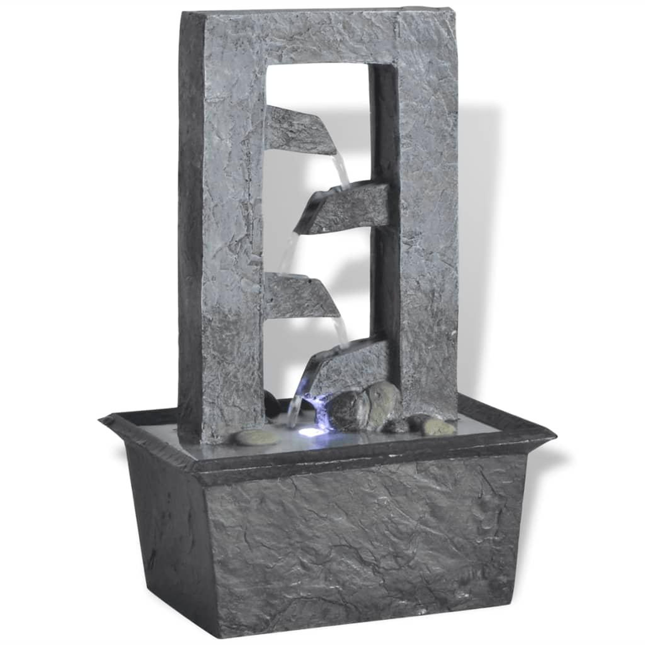 VIDAXL Fontaine d'interieur avec lumiere LED Poly-resine