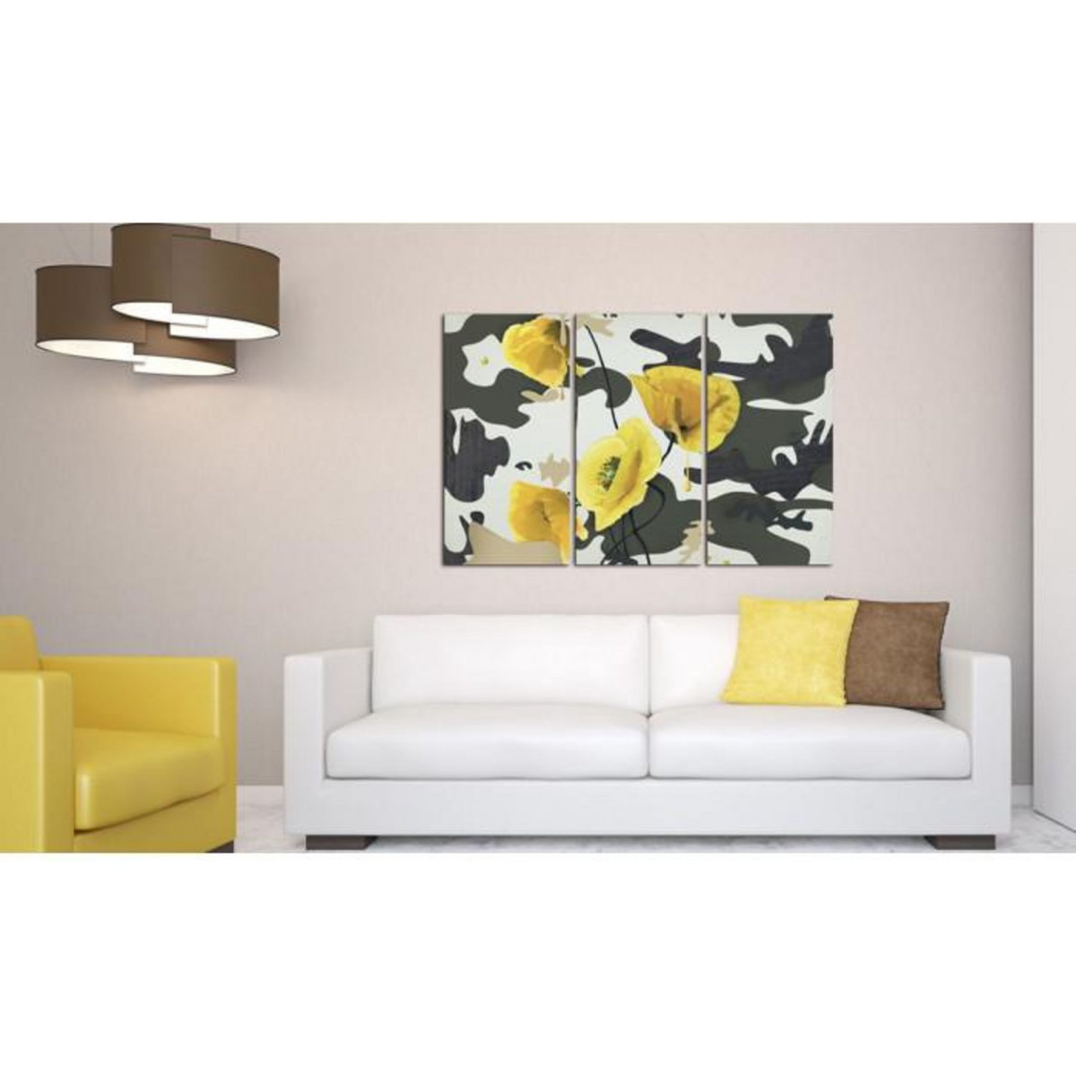 Paris Prix Tableau Imprimé 3 Panneaux  Coquelicots Peints