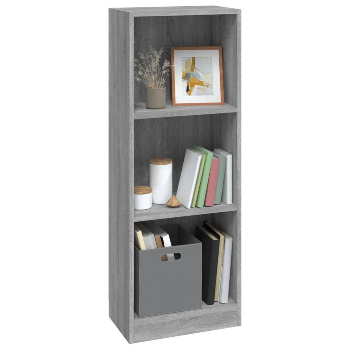 VIDAXL Bibliotheque 3 niveaux Sonoma gris 40x24x109 cm