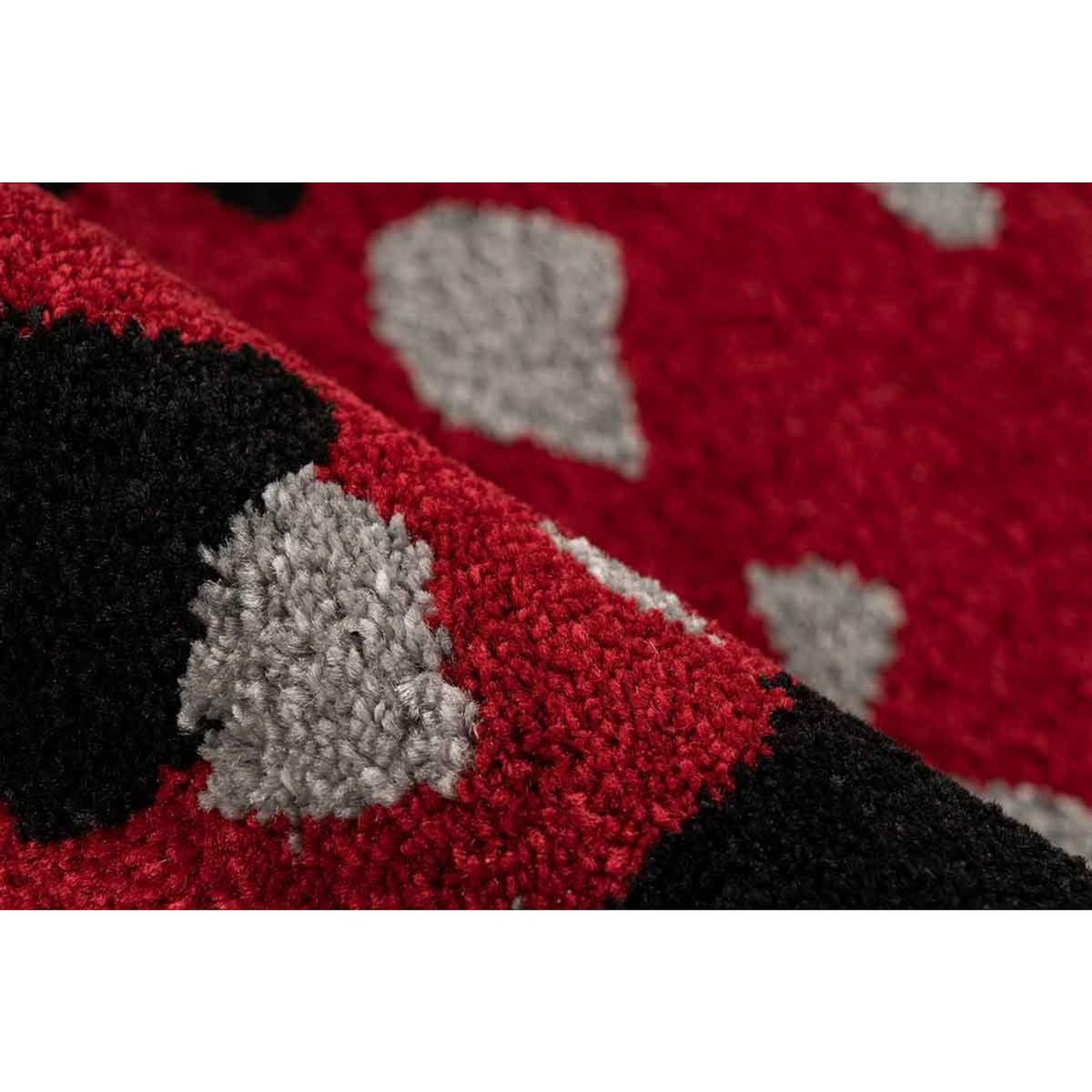 Paris Prix Tapis Tissé Imprimé  Naila  Noir & Rouge