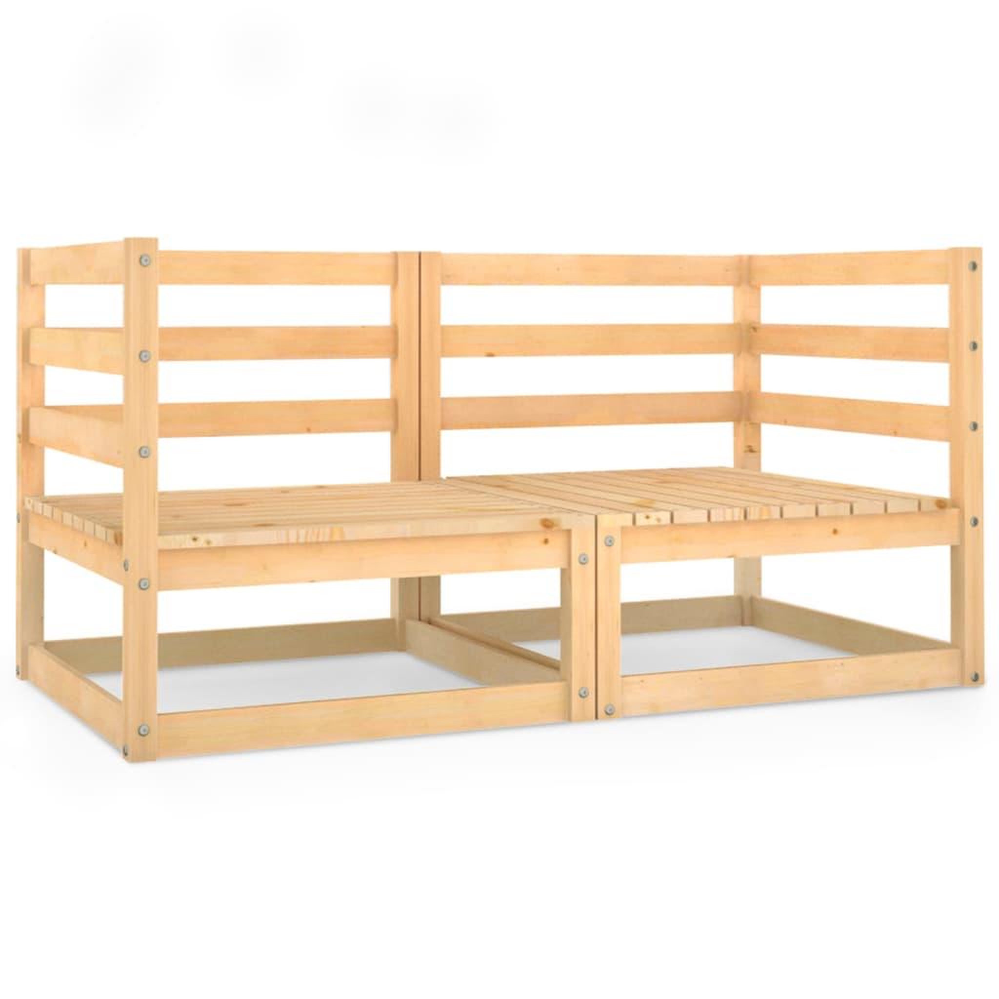 Voir la diapositive 1 : VIDAXL Canape a 2 places de jardin Bois de pin solide