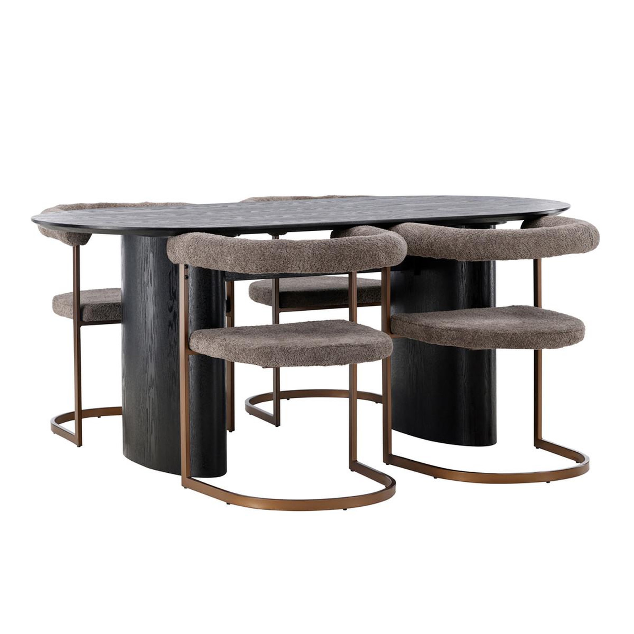 Paris Prix Ensemble table à manger & 4 chaises  isolde & morning  180cm noir & marron