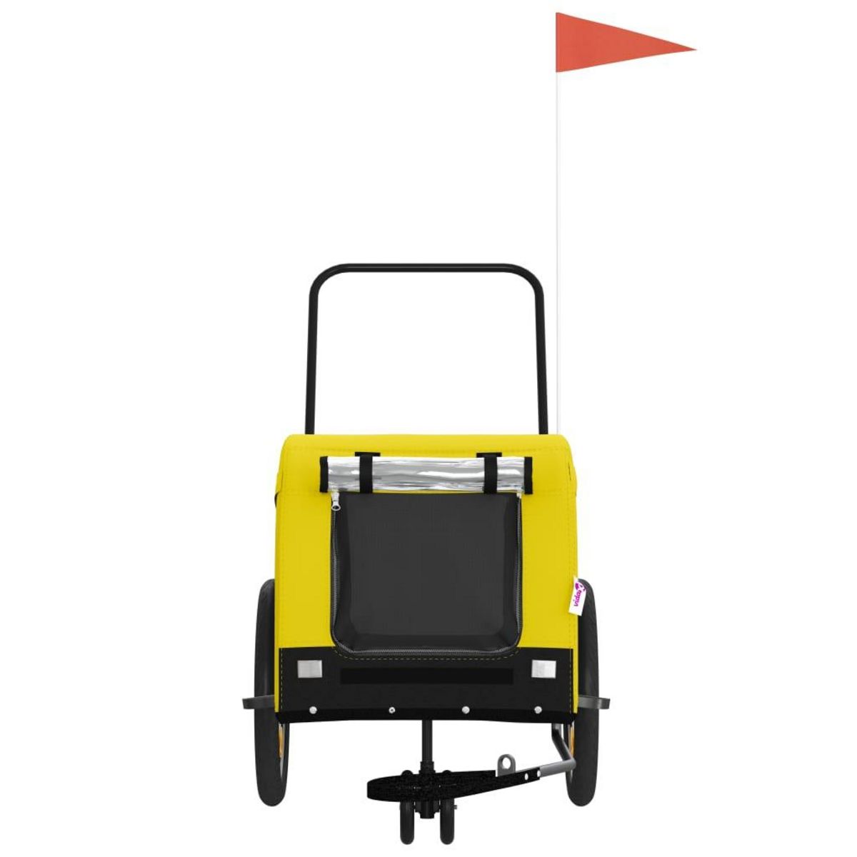 VIDAXL Remorque de velo pour animaux de compagnie jaune et noir