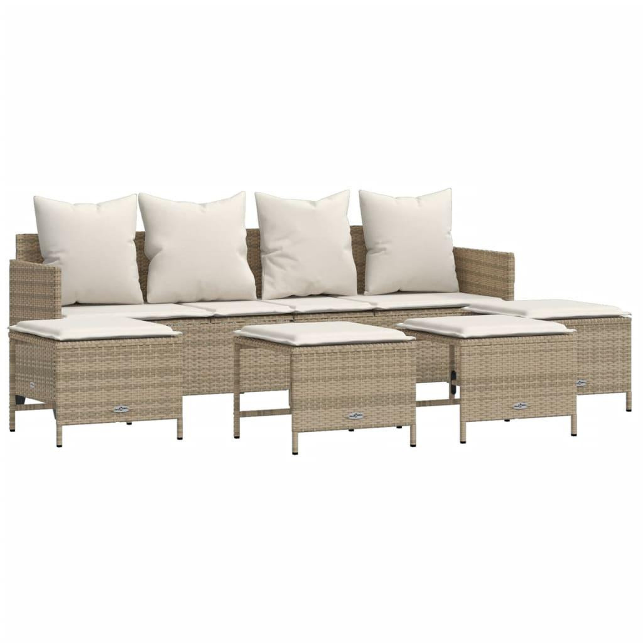 Voir la diapositive 2 : VIDAXL Salon de jardin avec coussins 5 pcs beige resine tressee