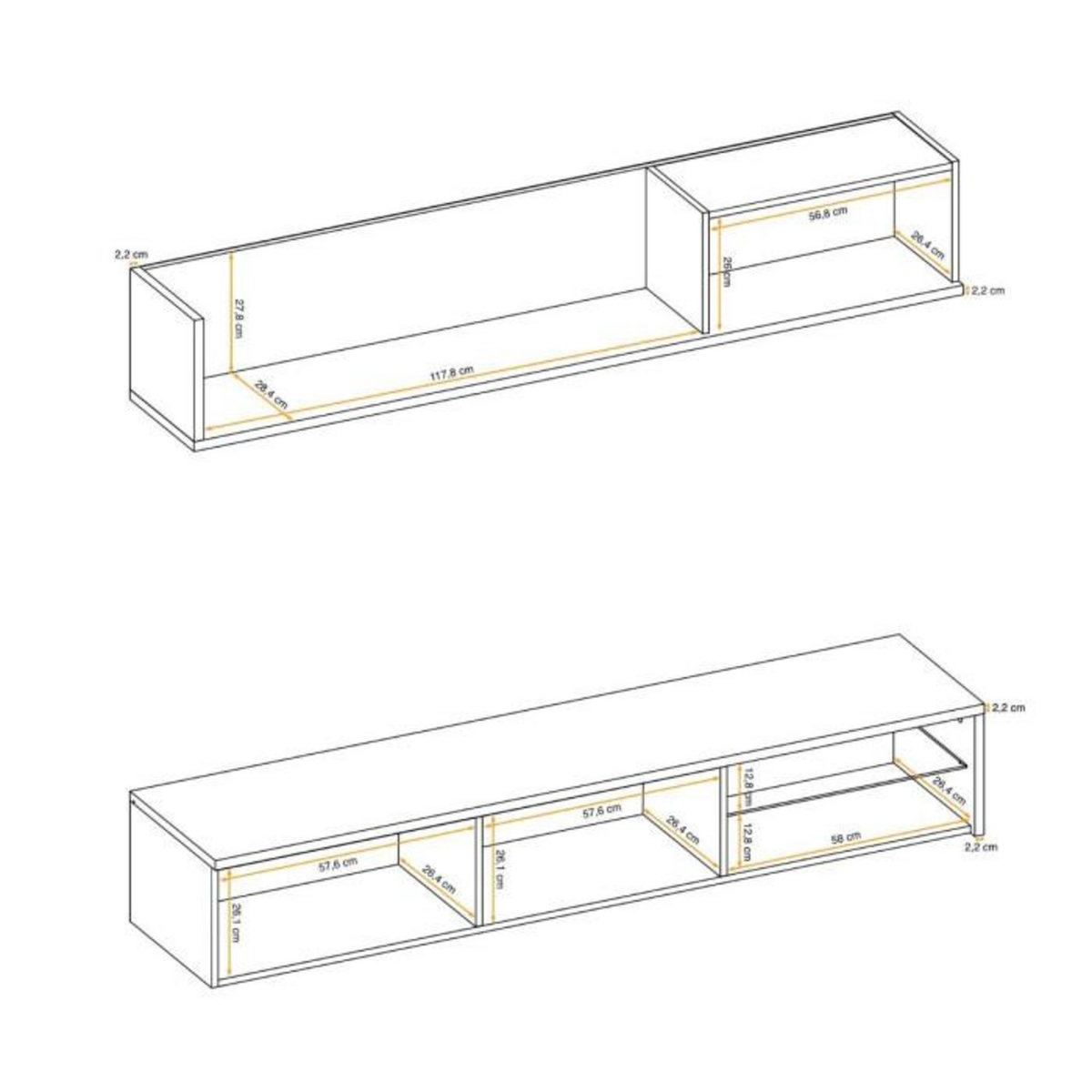 Paris Prix Ensemble Meuble TV  Dallas  180cm Chêne & Gris