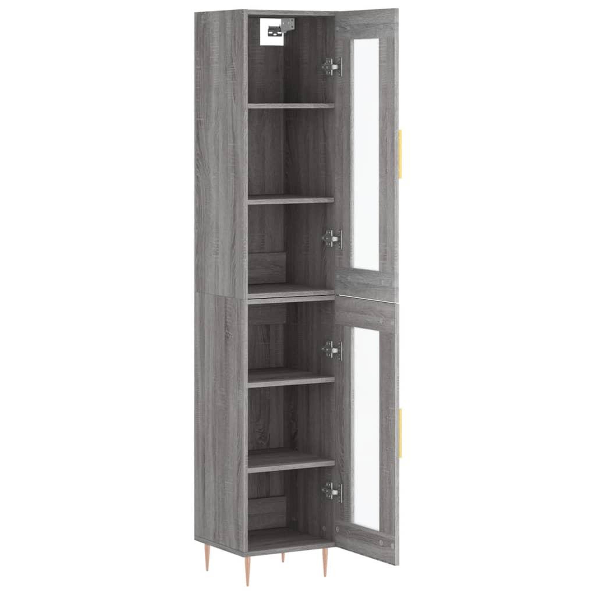Voir la diapositive 4 : VIDAXL Buffet haut Sonoma gris 34,5x34x180 cm Bois d'ingenierie