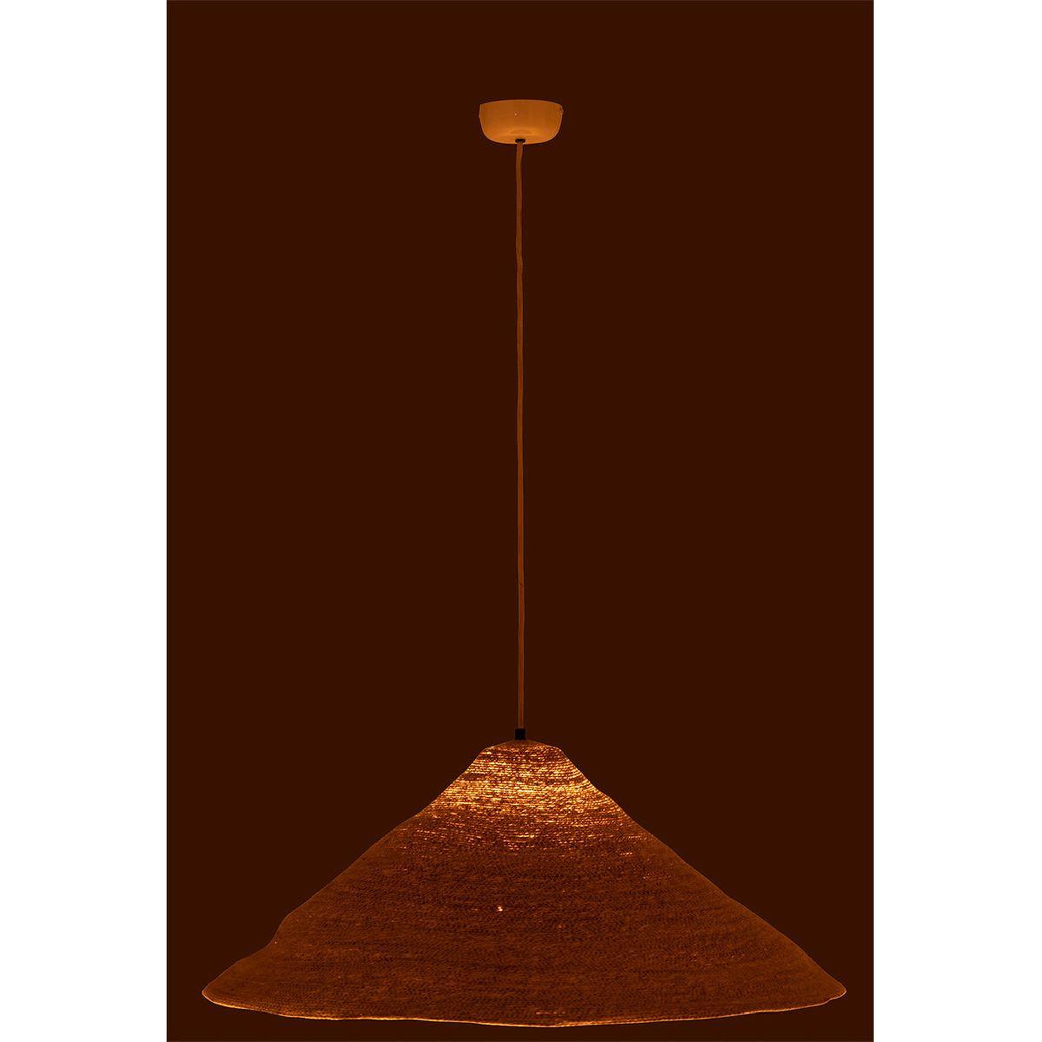 Voir la diapositive 4 : J-LINE Lampe Suspension Chapeau  Moonj  80cm Naturel Clair