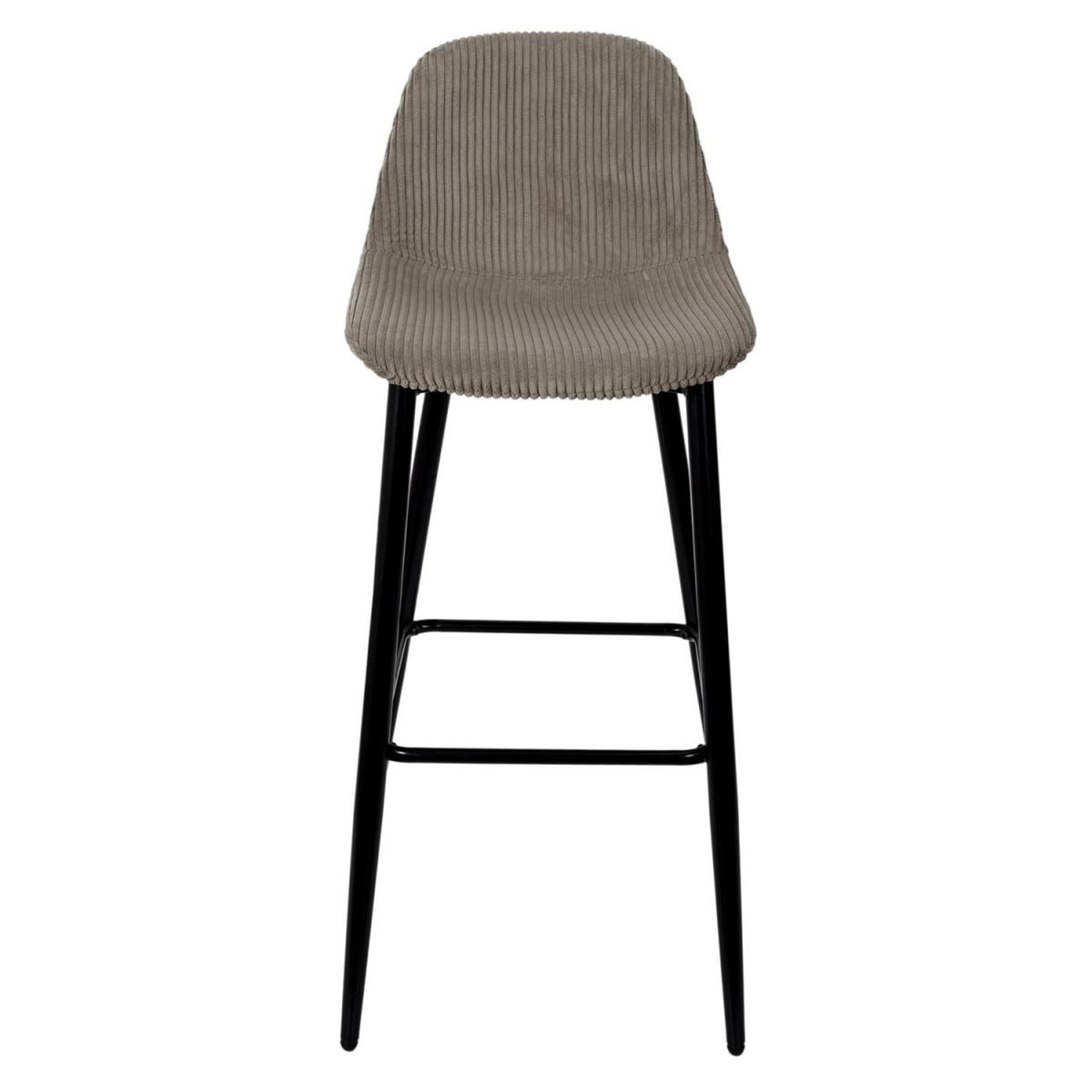 Voir la diapositive 3 : The Home Deco Factory Lot de 2 chaises de bar côtelé  scott  100cm taupe