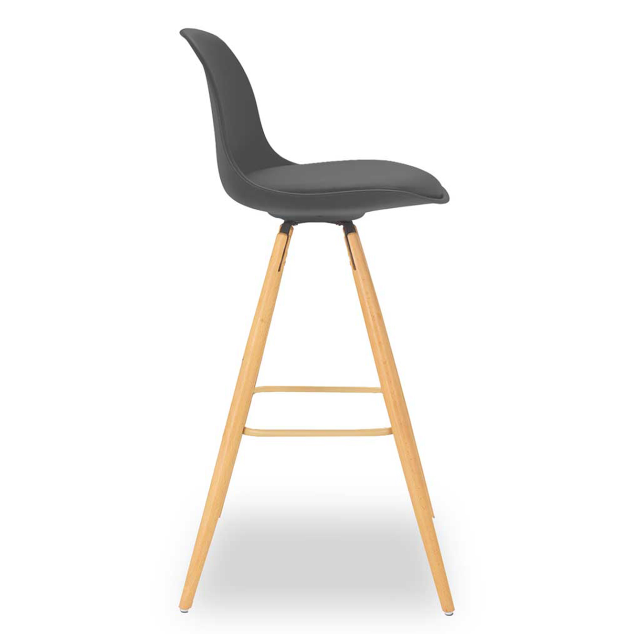 Voir la diapositive 5 : ID MARKET Lot de 4 tabourets de bar sara mix color gris foncé, gris clair, blanc et noir