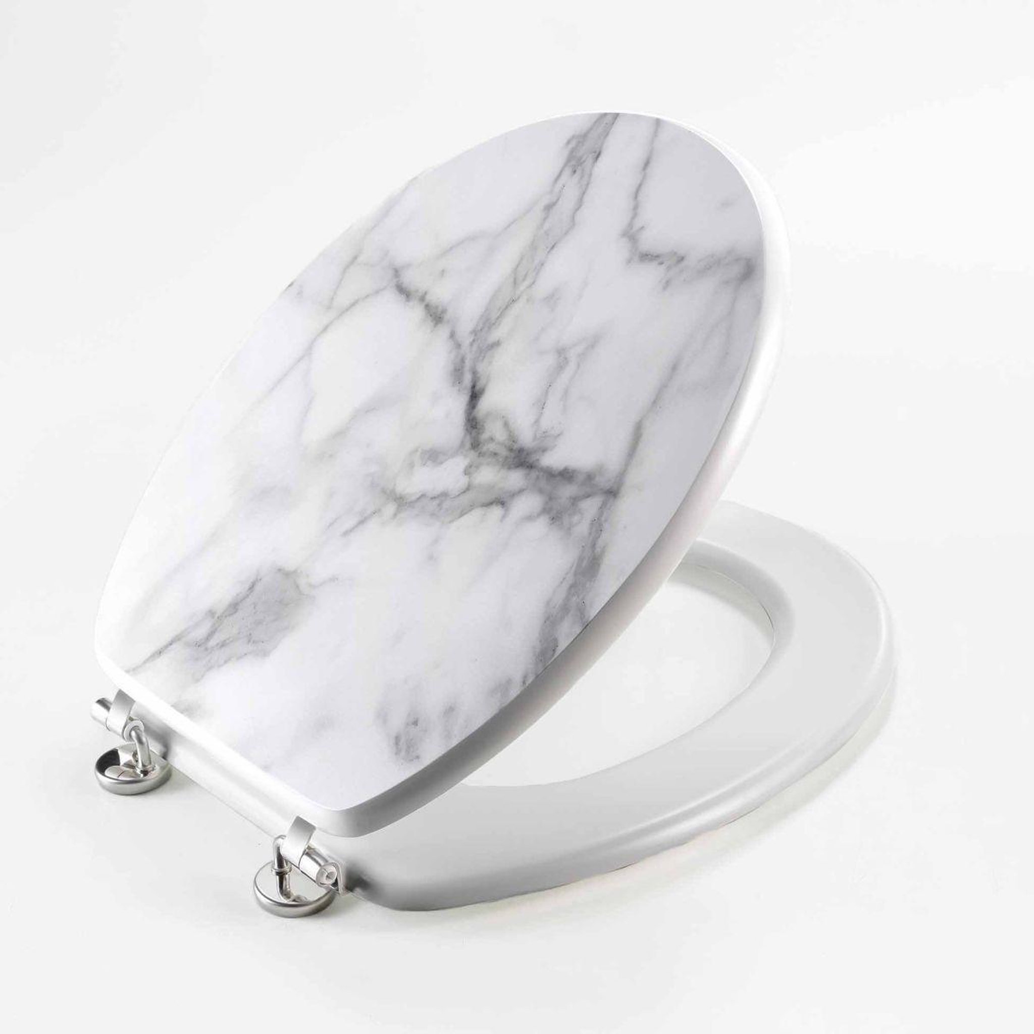 Voir la diapositive 4 : Douceur d'Intérieur Abattant wc imprimé  effet marbre  46cm blanc