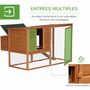 Voir la diapositive 5 : PAWHUT Poulailler cottage cage à poules sur pied dim. 168L x 110l x 101H cm multi-équipement bois sapin lasuré