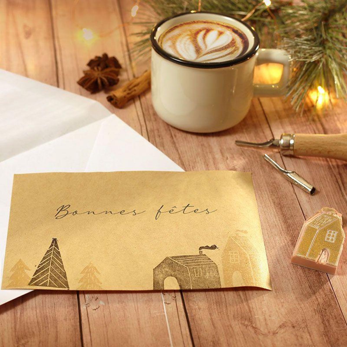 Graine créative Kit linogravure hiver scandinave