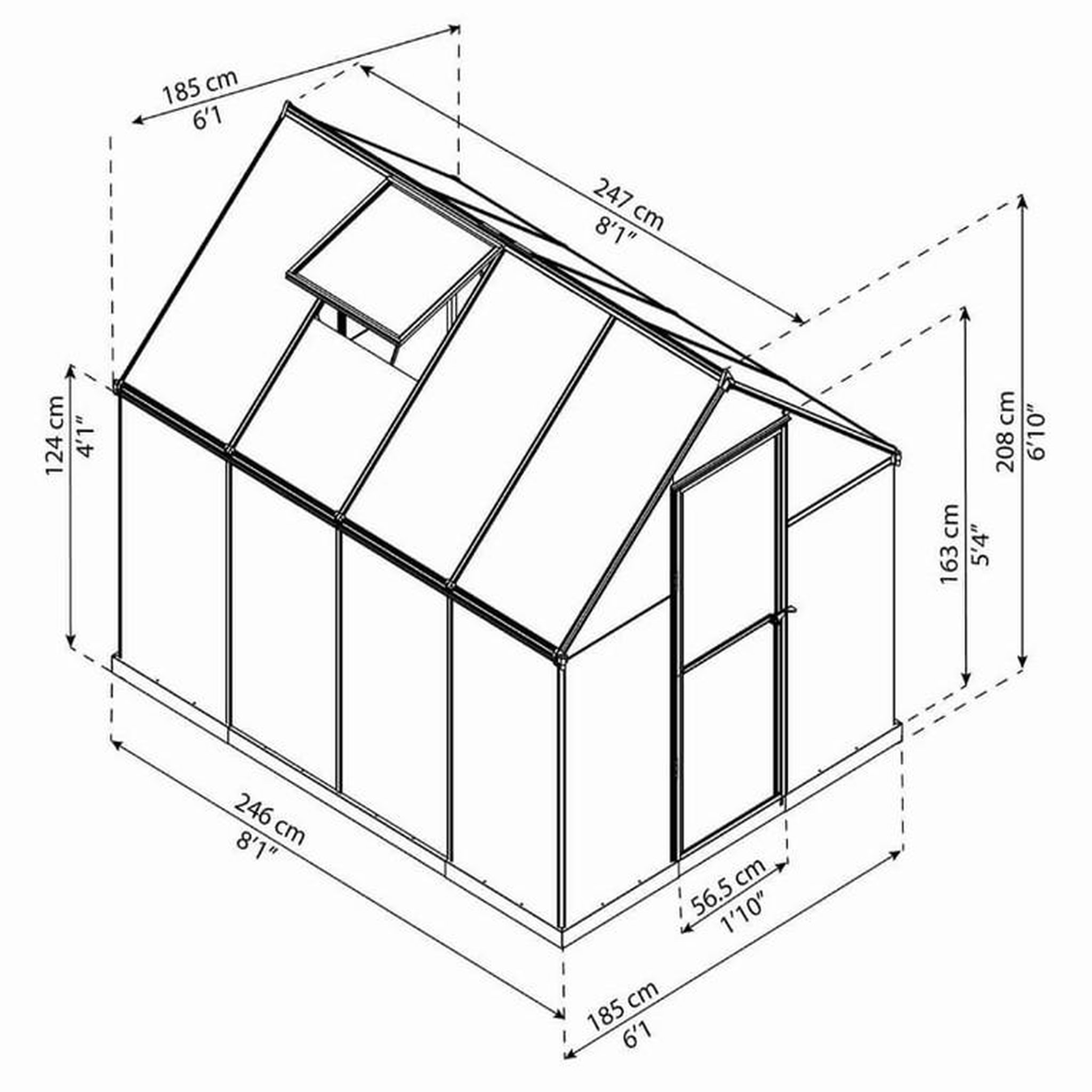 Voir la diapositive 2 : Palram Serre de jardin 4.6m² vert - 701551