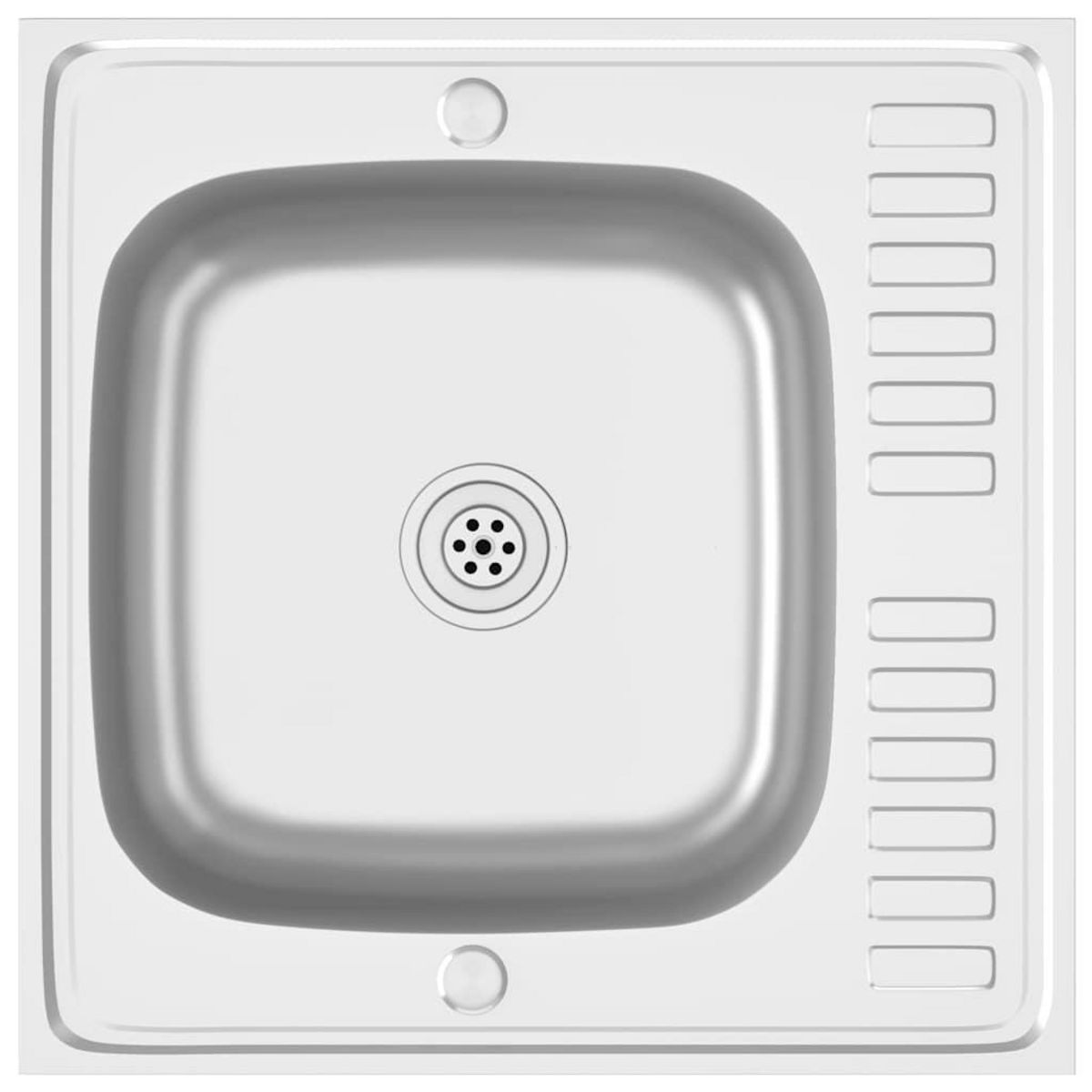 VIDAXL Jeu d'evier de cuisine et egouttoir argente 600x600x155 mm inox