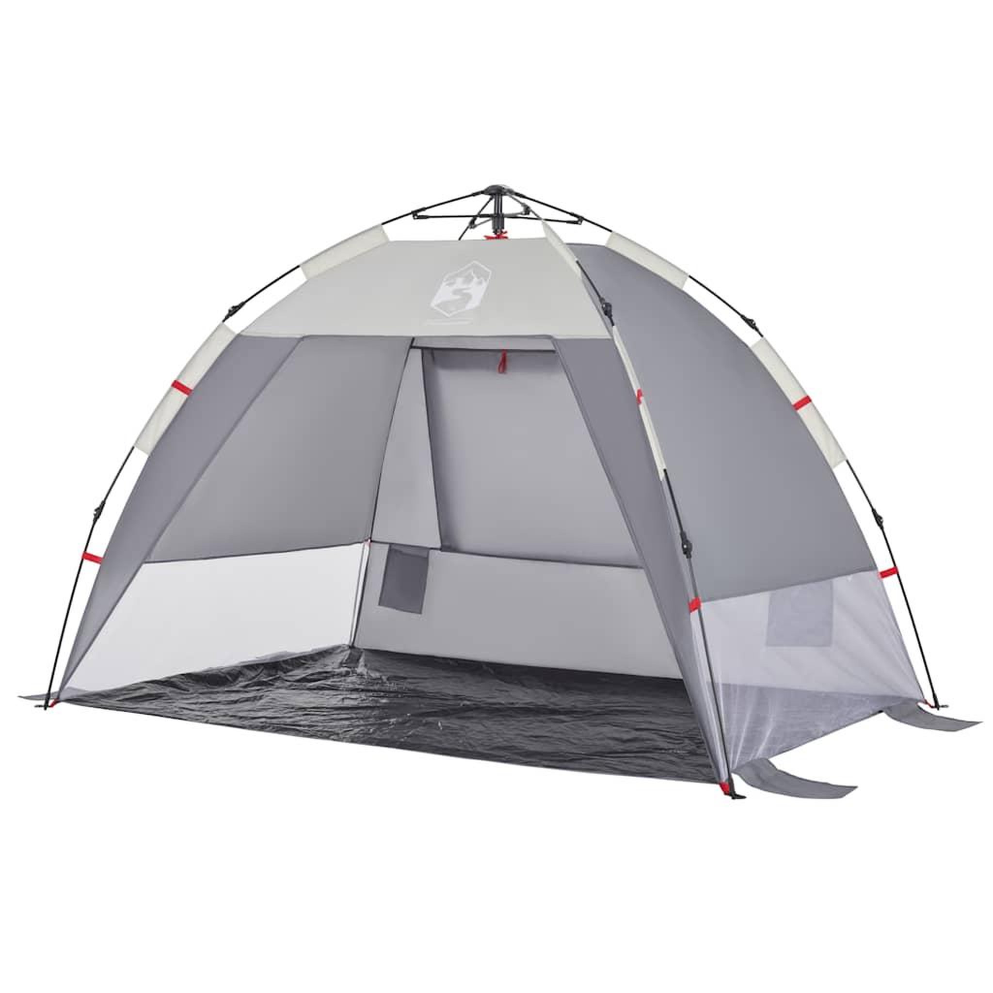 Voir la diapositive 4 : VIDAXL Tente de plage 2 personnes gris liberation rapide impermeable