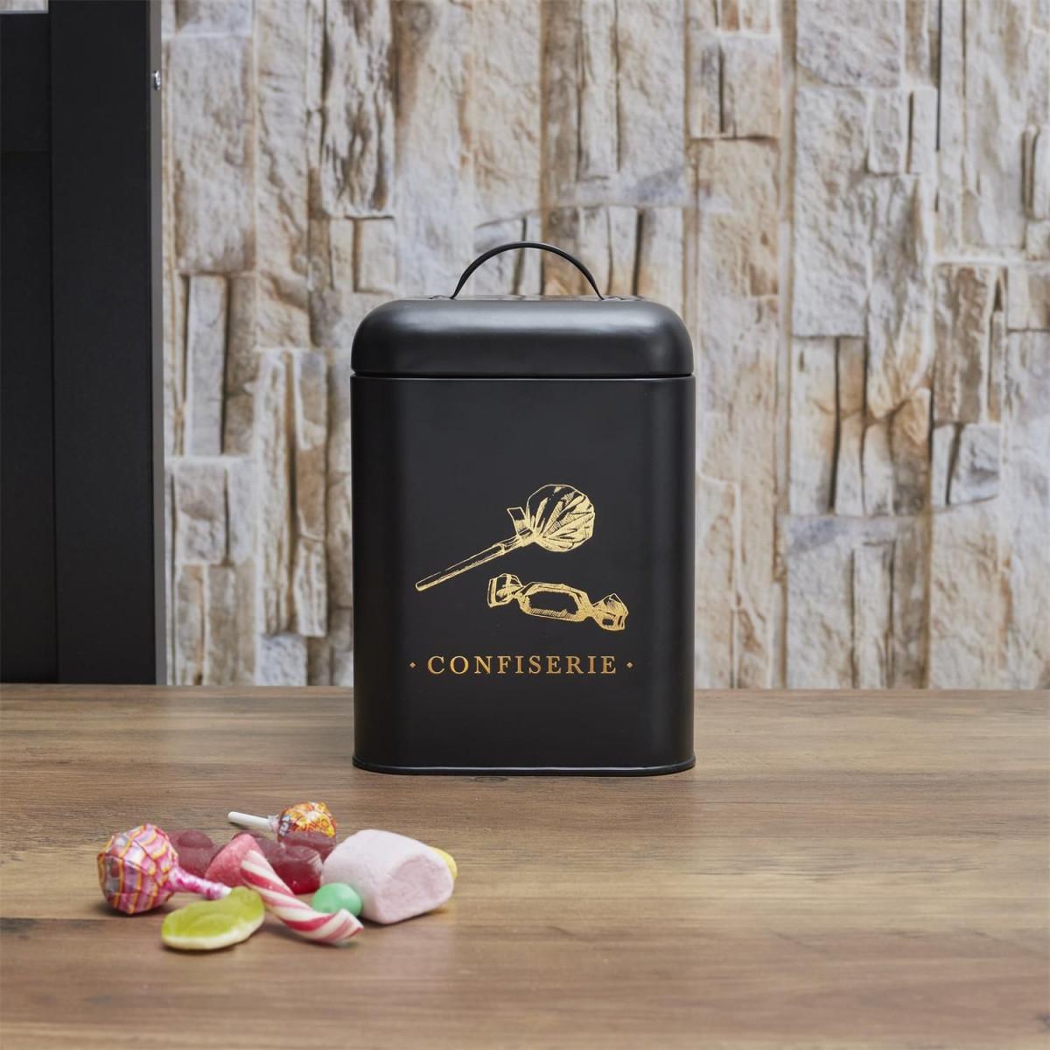 Voir la diapositive 4 : COOK CONCEPT Boîte à confiserie en métal  lounge  22cm noir