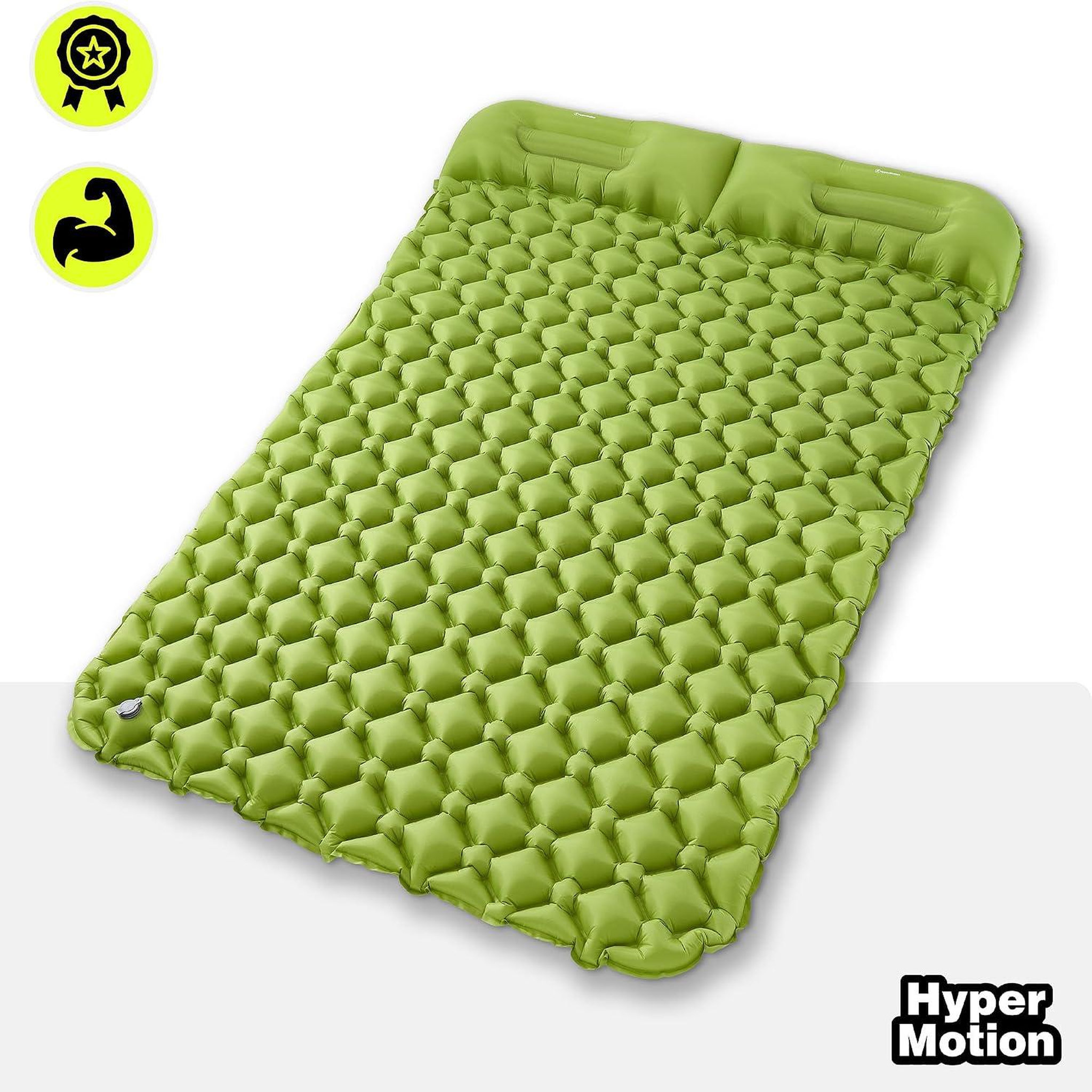 Voir la diapositive 4 : HYPERMOTION Matelas Gonflable 2 Places Camping, HyperMotion avec Oreillers Intégrés
