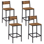 Voir la diapositive 1 : ID MARKET Lot de 4 tabourets de bar DAYTON avec dossier chaise de cuisine design industriel