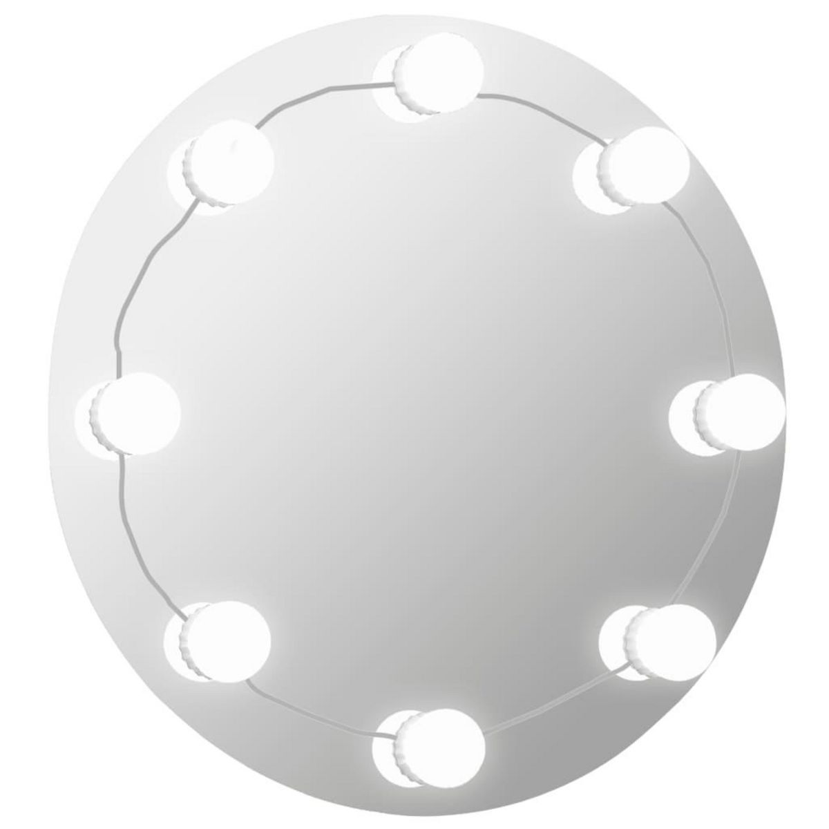 VIDAXL Miroir mural avec lampes LED Rond Verre