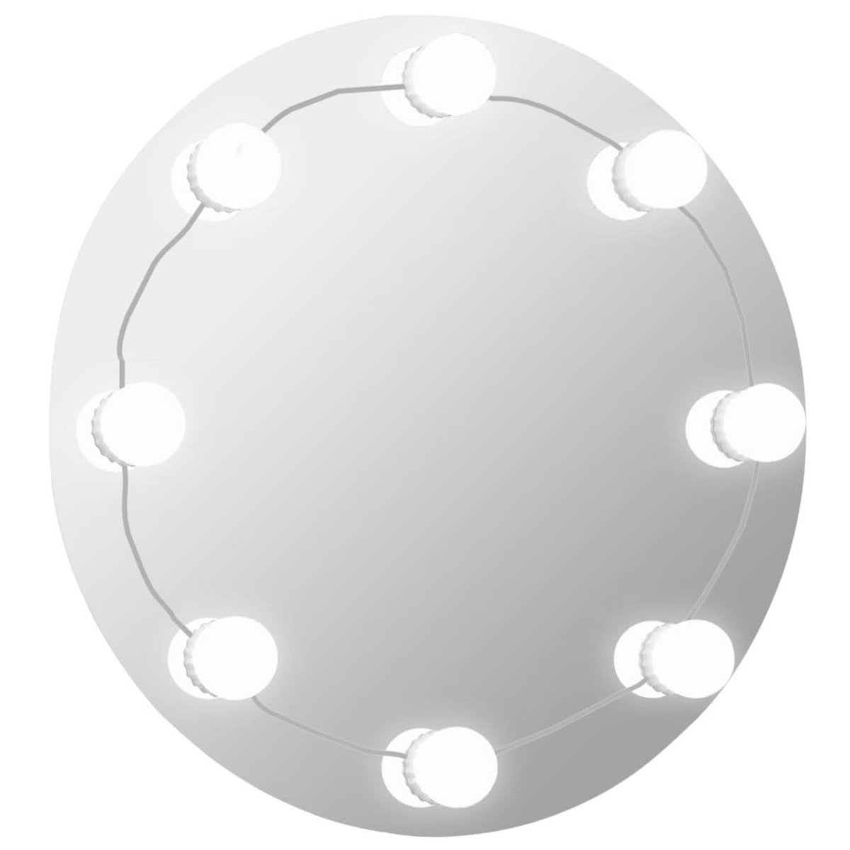 VIDAXL Miroir mural avec lampes LED Rond Verre
