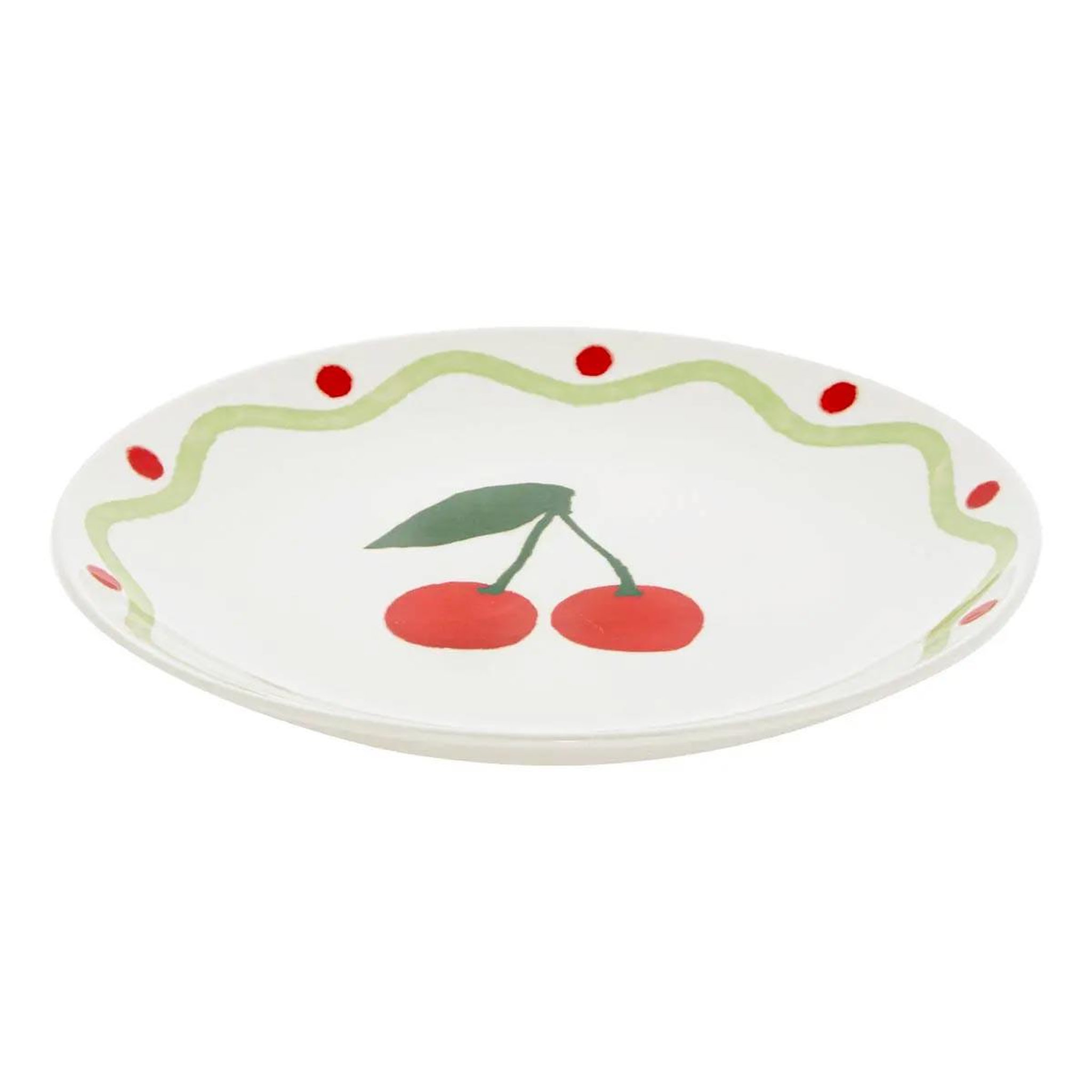 Voir la diapositive 2 : SECRET DE GOURMET Lot de 6 assiettes à dessert  cerise  19cm multicolore