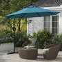 Voir la diapositive 2 : OUTSUNNY Parasol déporté octogonal inclinable Ø 2,93 x 2,60 m avec pied métal époxy alu bleu canard