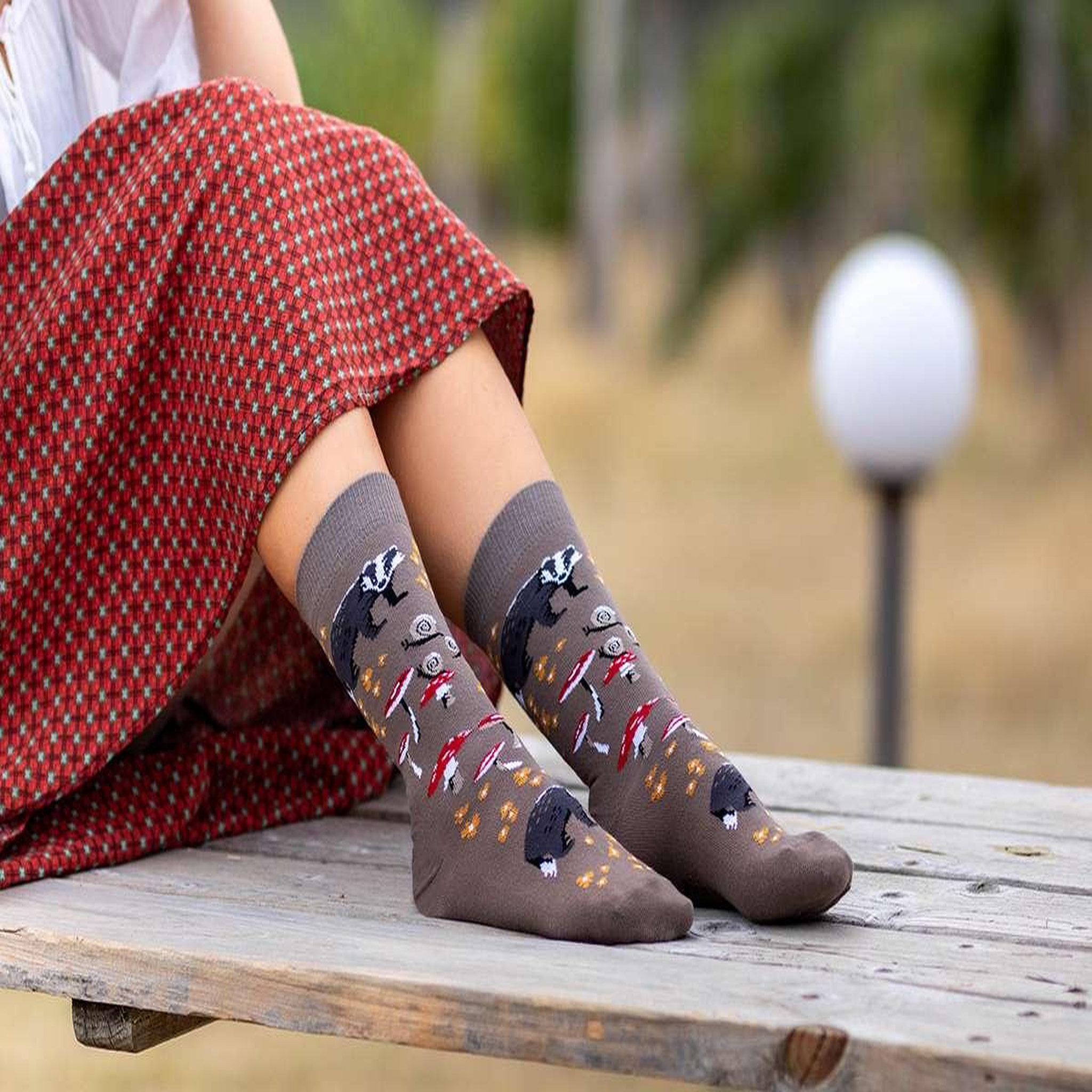 Voir la diapositive 5 : PIRIN HILL Chaussettes coton bio automne blaireaux & escargots