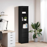 VIDAXL Buffet haut chene noir 37,5x35x180 cm bois d'ingenierie