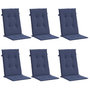 Voir la diapositive 3 : VIDAXL Coussins de chaise a dossier haut lot de 6 bleu marine tissu