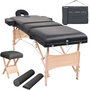 Voir la diapositive 1 : VIDAXL Table de massage pliable et tabouret 10 cm d'epaisseur Noir