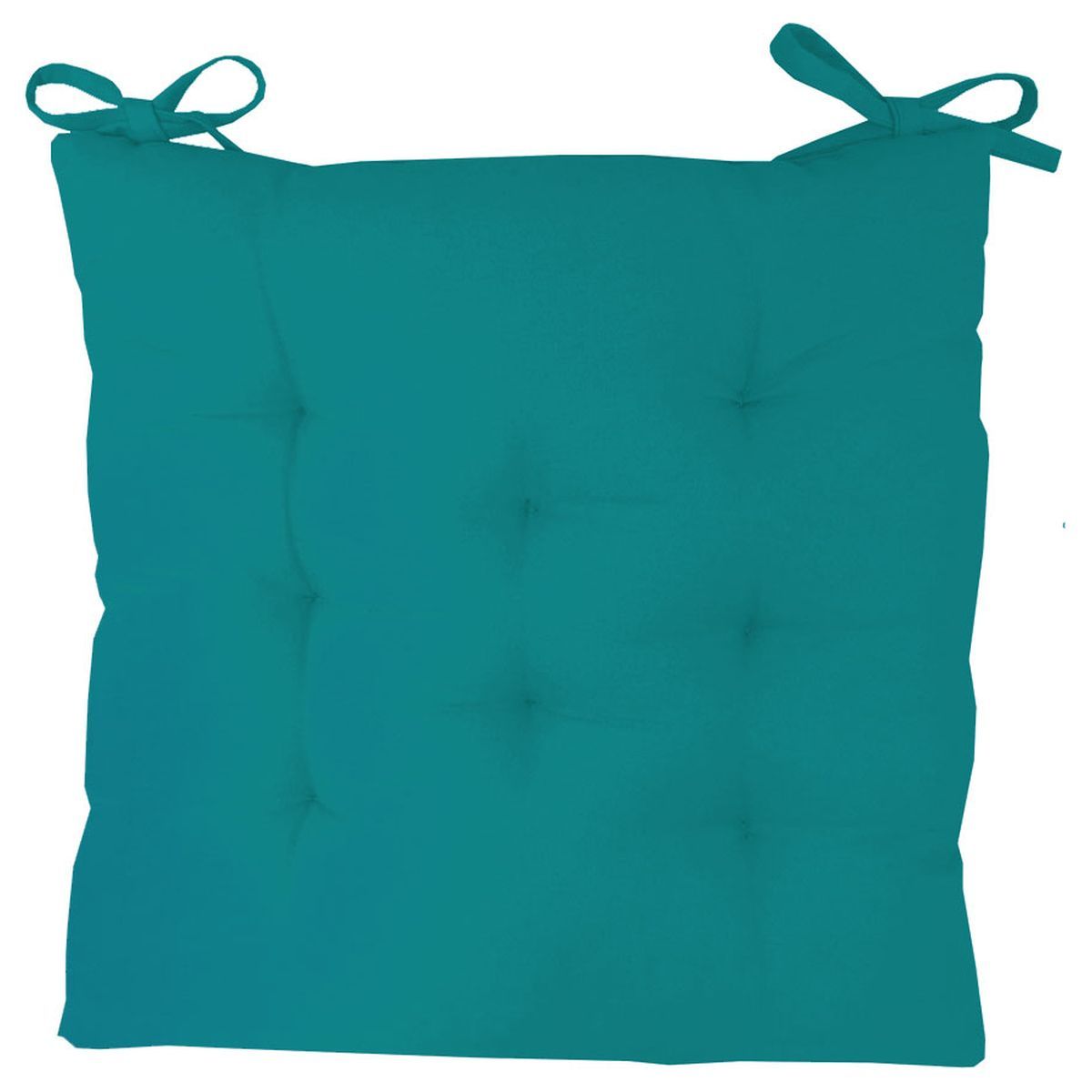 DECO AND CO Galette de chaise carrée unie en coton 