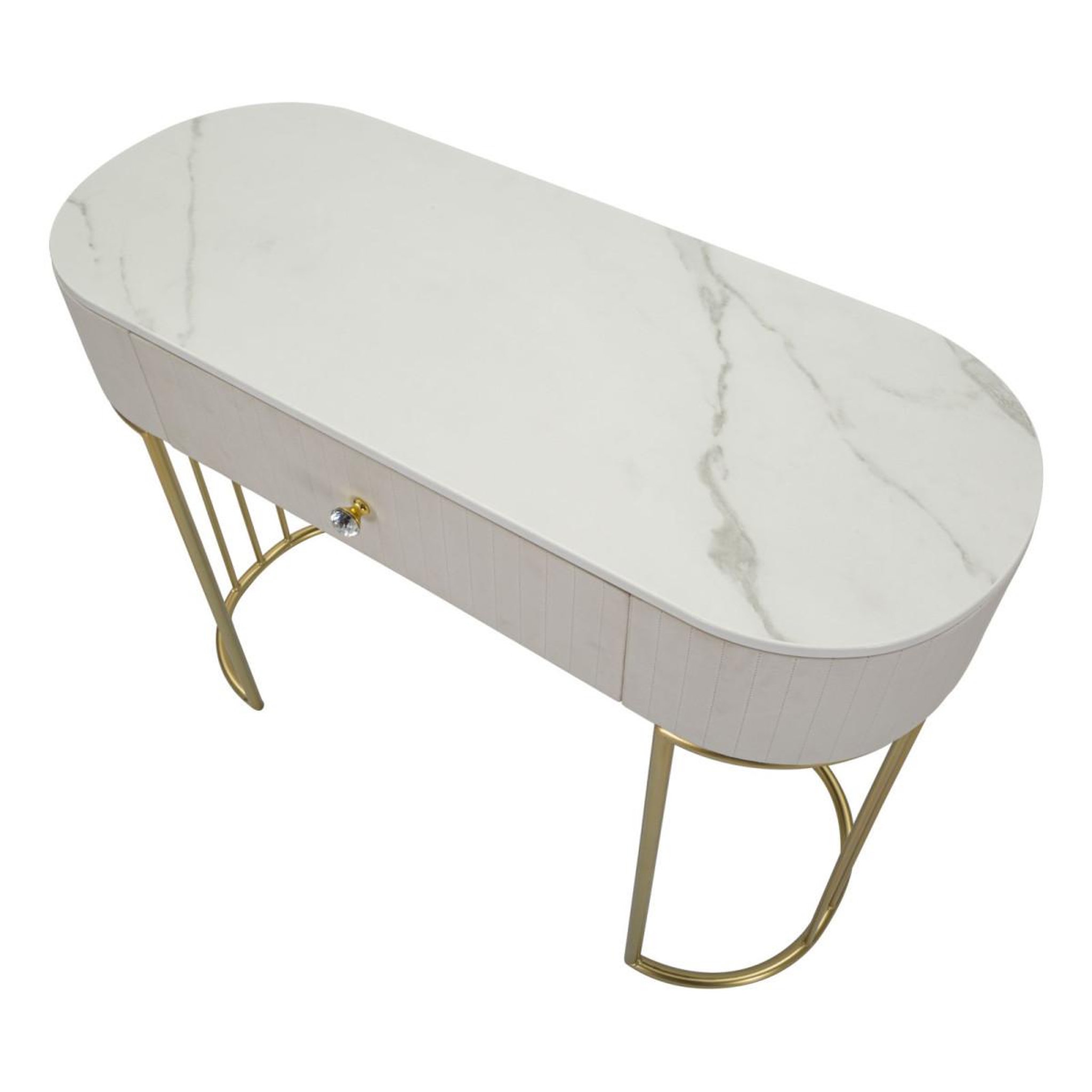Voir la diapositive 4 : Paris Prix Console Design Effet Marbre  Montpellier  100cm Crème & Or