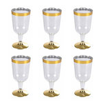 Paris Prix Lot de 6 Verres à Vin  Liseré  18cl Or