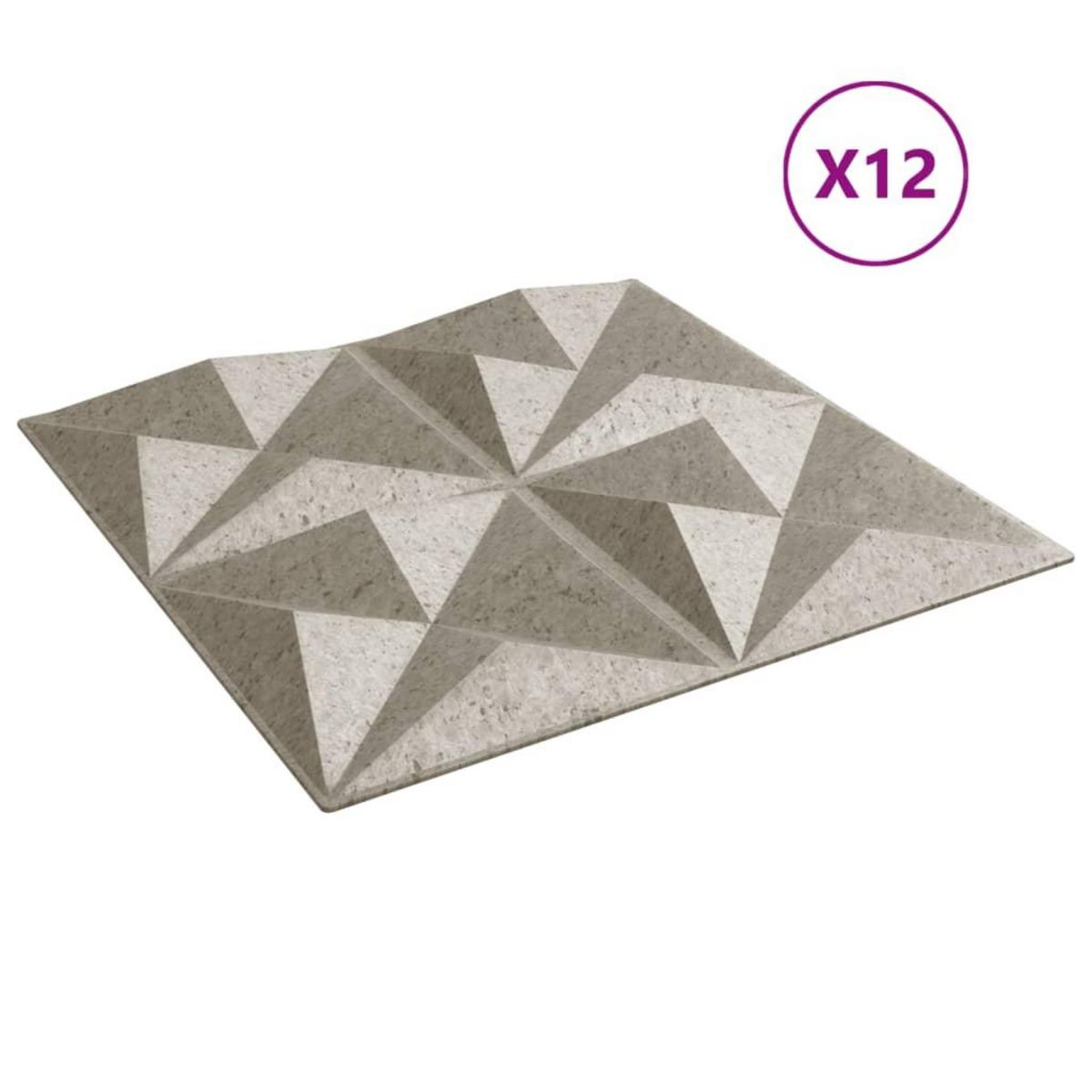 VIDAXL Panneaux muraux 12 pcs beton 50x50 cm XPS 3 m² origami